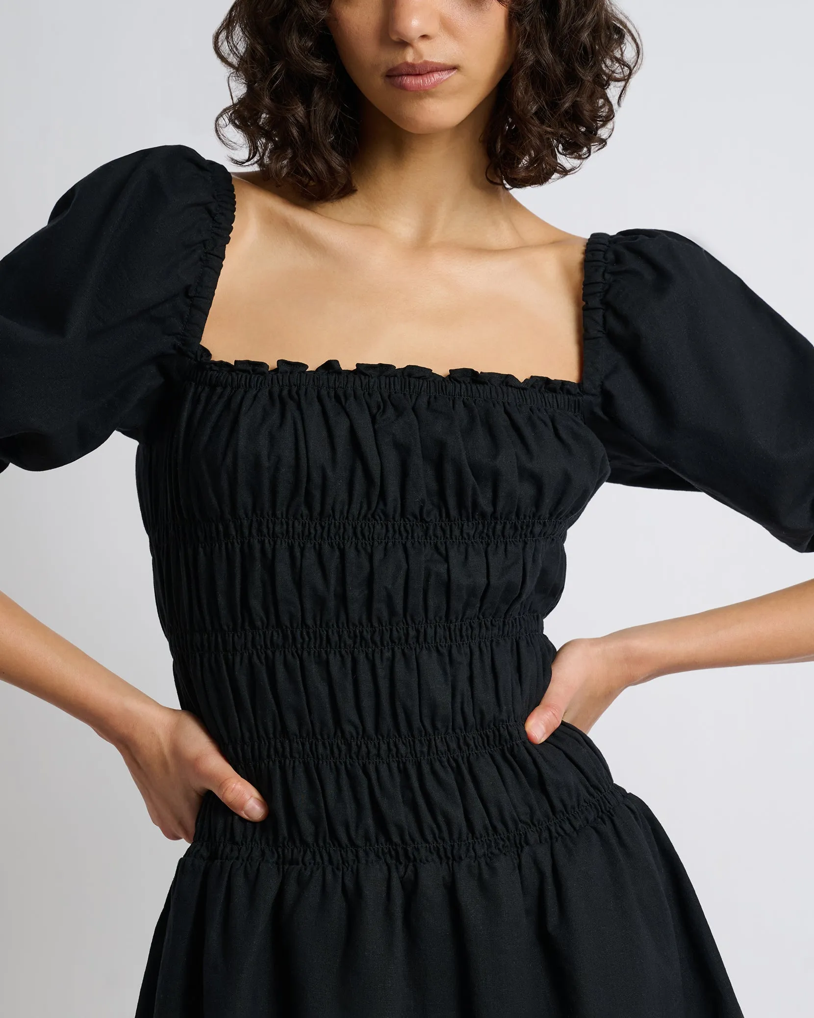 Air Linen Smocked Mini Dress sold by Onia product image thumbnail 4