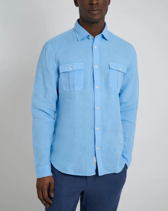 Garment Dye Linen Standard Fit Shirt sold by Onia