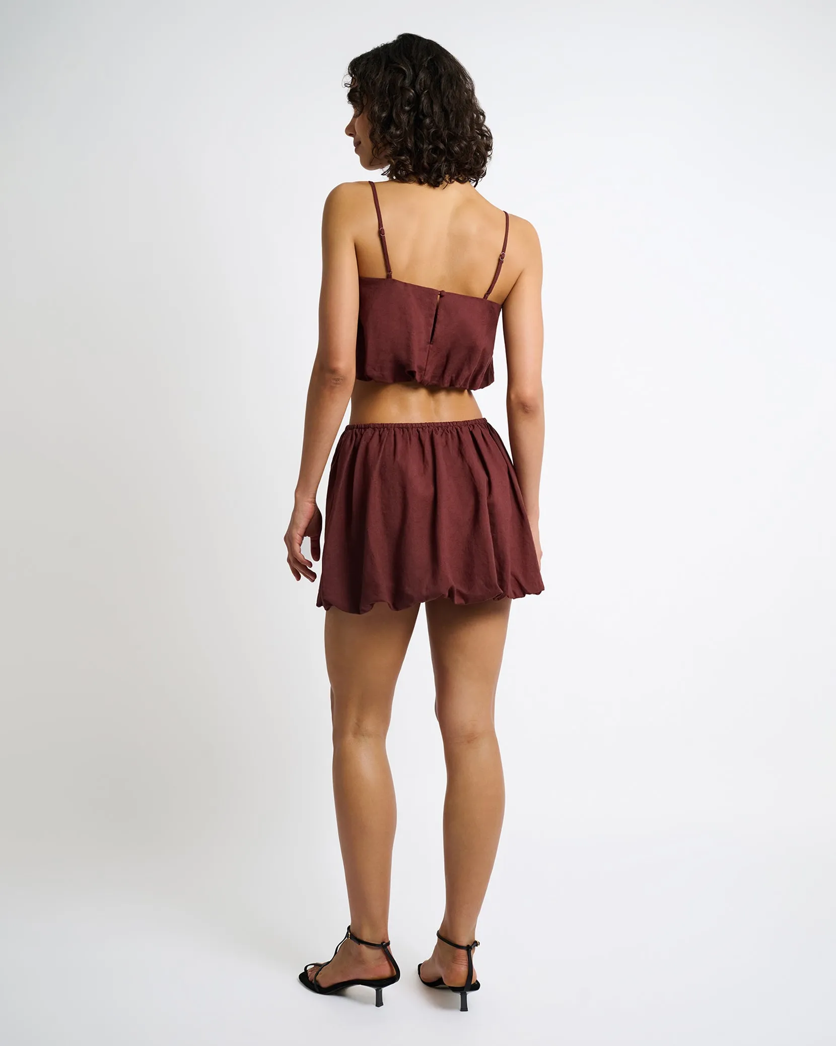 Air Linen Bubble Mini Skirt sold by Onia product image thumbnail 5