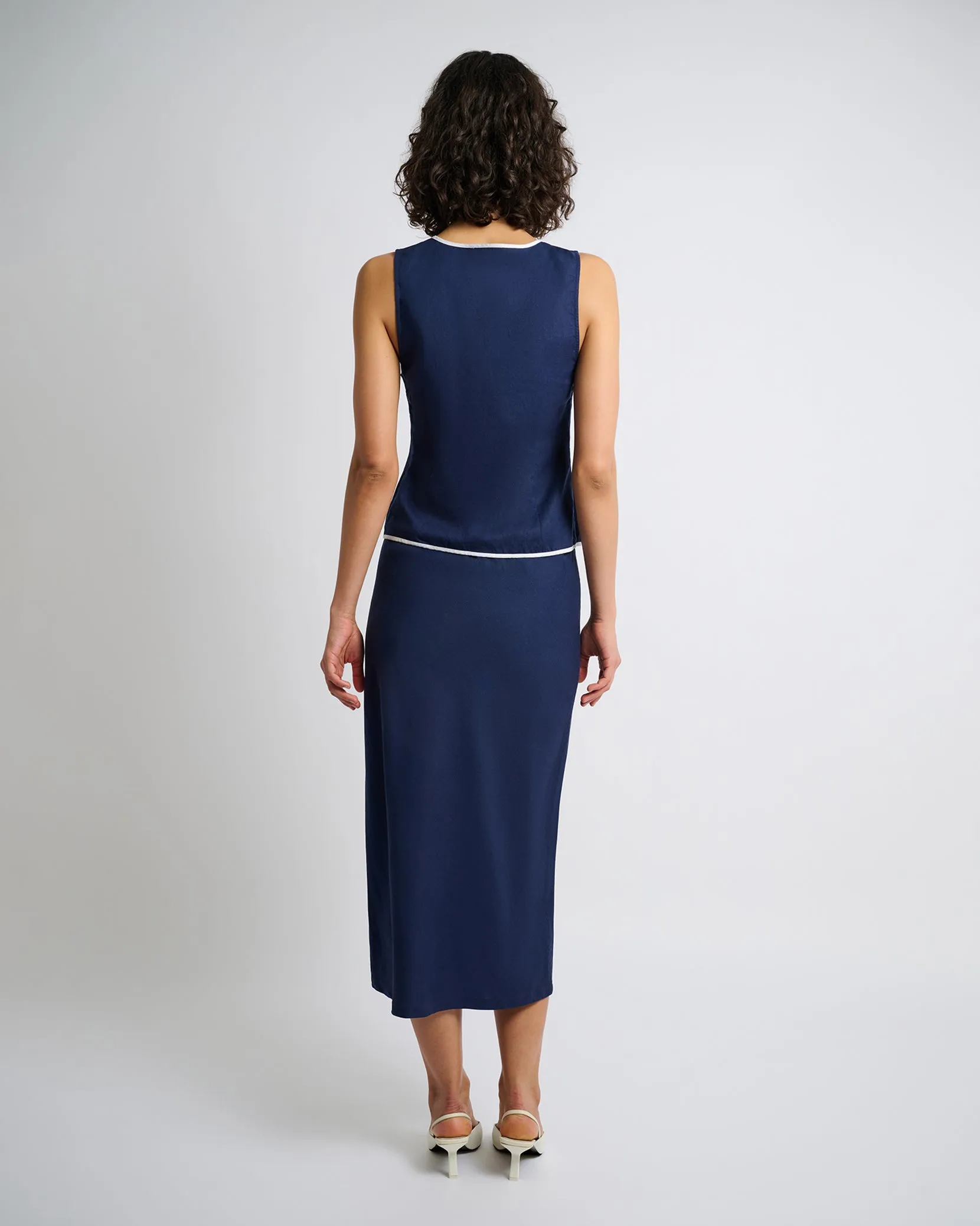 Air Linen Tie Front Tank sold by Onia product image thumbnail 5