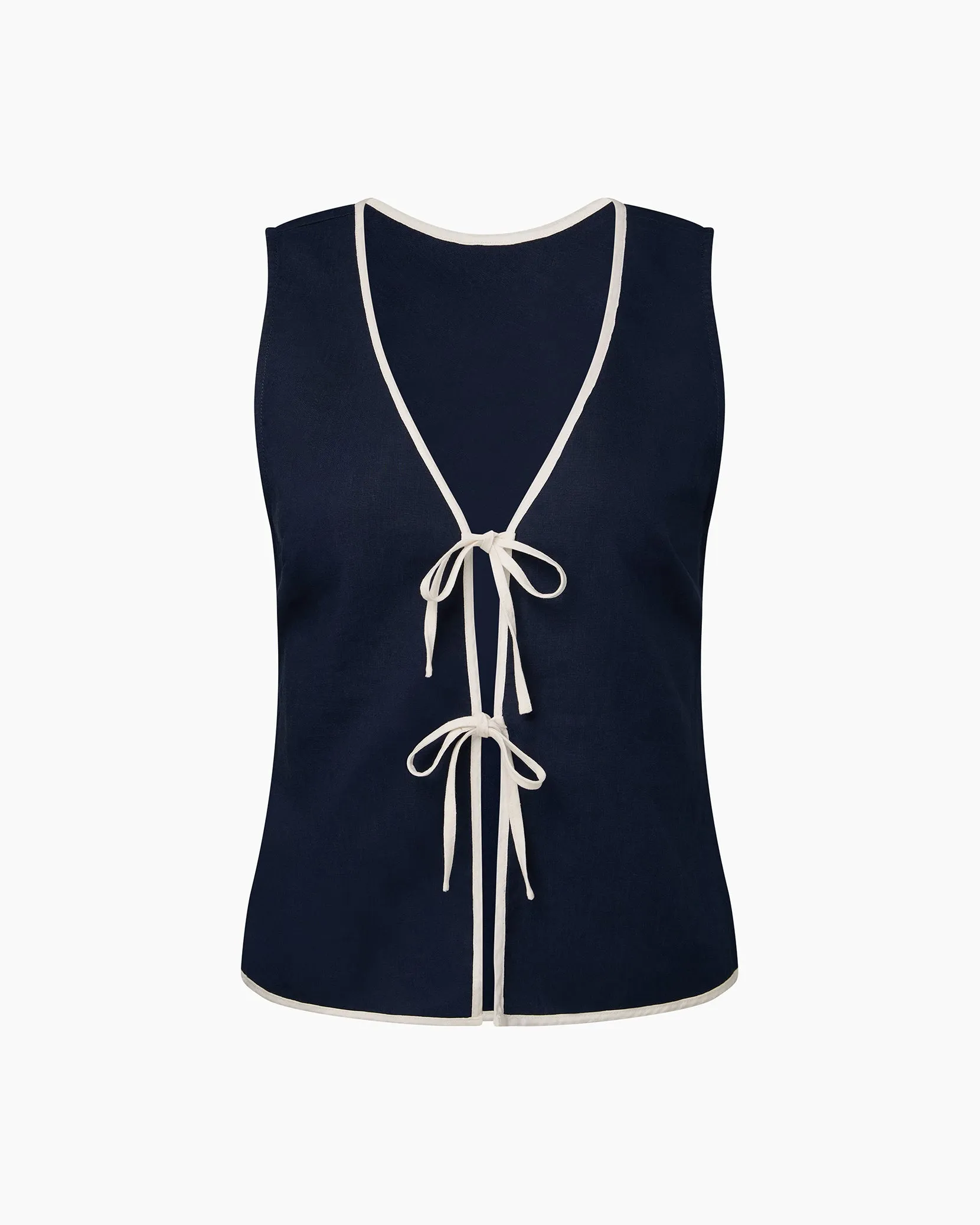 Air Linen Tie Front Tank sold by Onia product image thumbnail 2