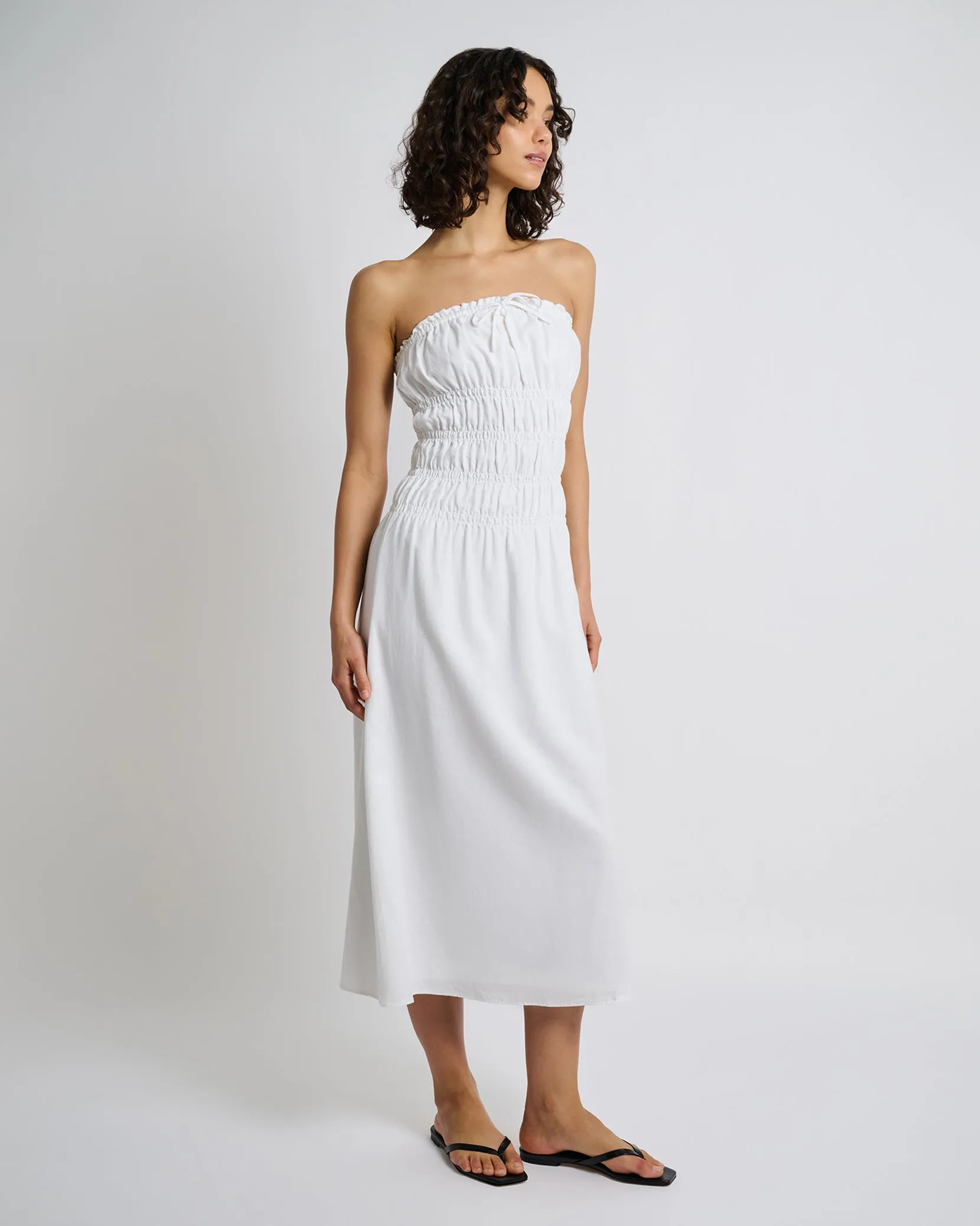 Air Linen Smocked Maxi Dress sold by Onia product image thumbnail 3