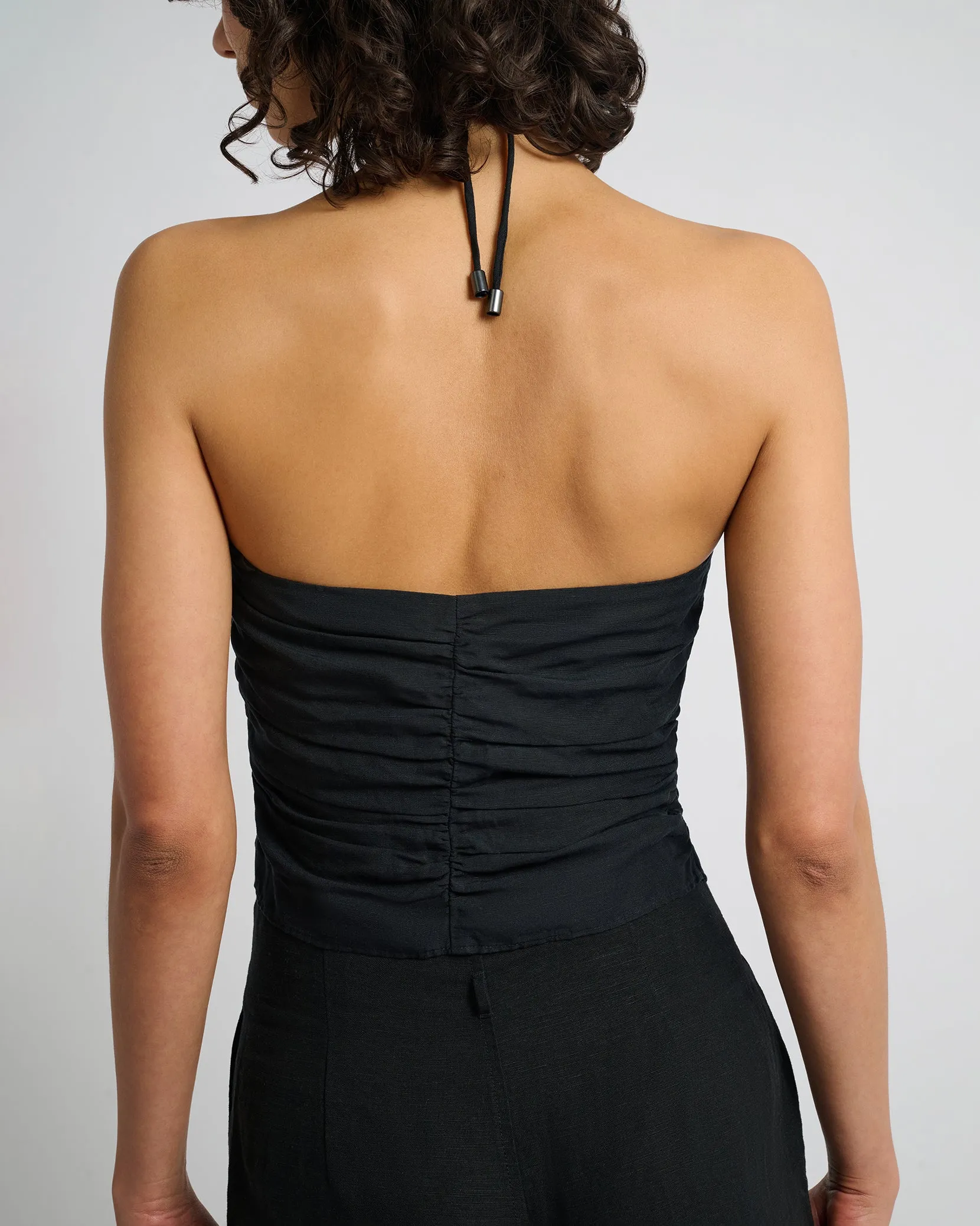 Air Linen Asymmetrical Halter Top sold by Onia product image thumbnail 5