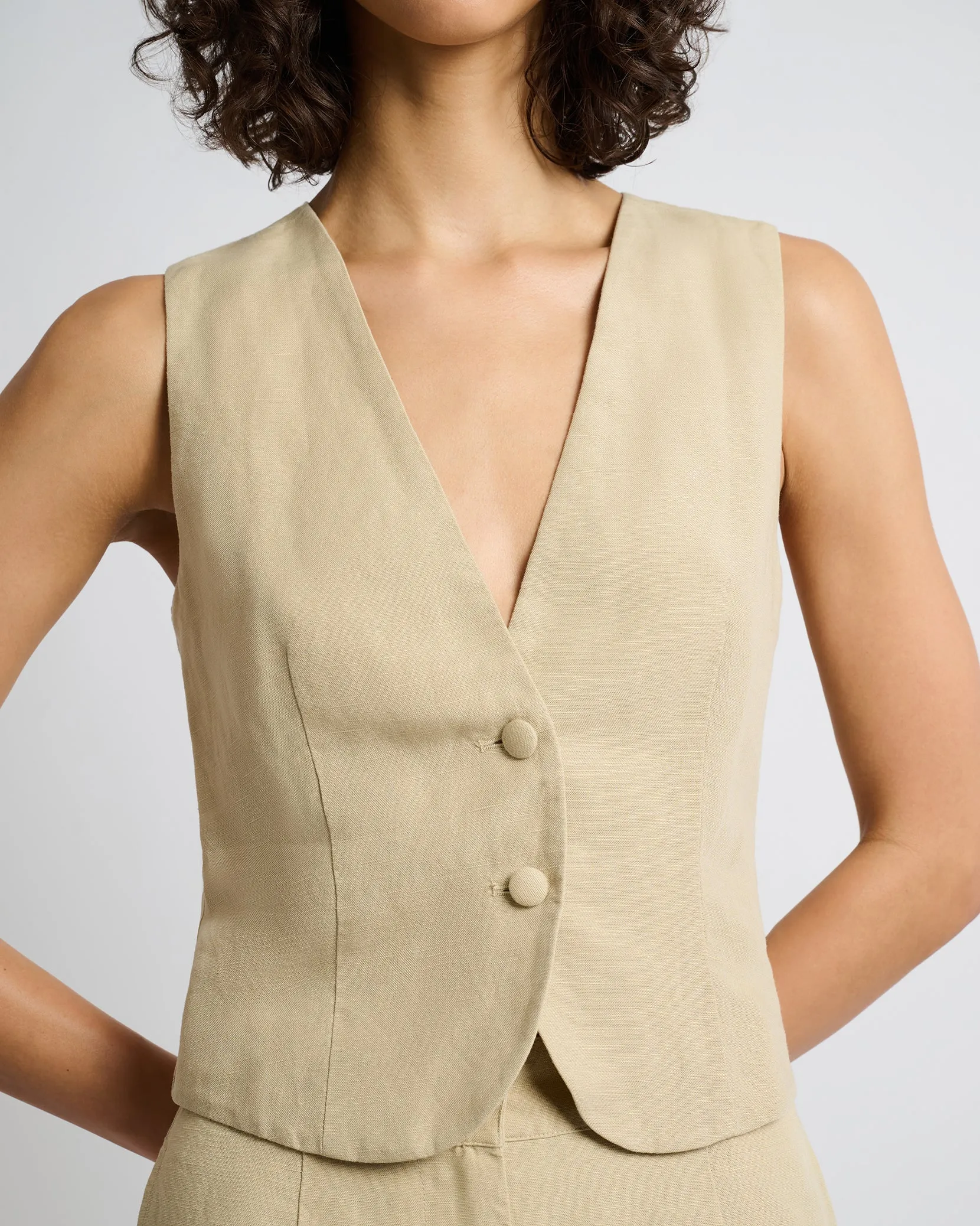 Air Linen Relaxed Vest sold by Onia product image thumbnail 4