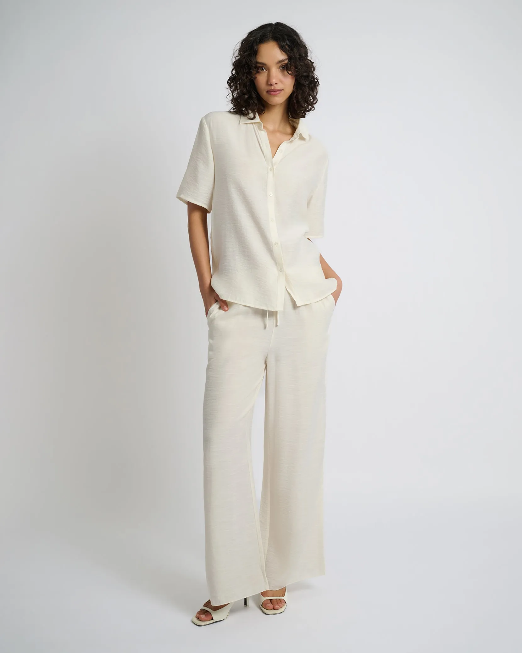 Crinkle Wide Leg Drawstring Pant sold by Onia product image thumbnail 3