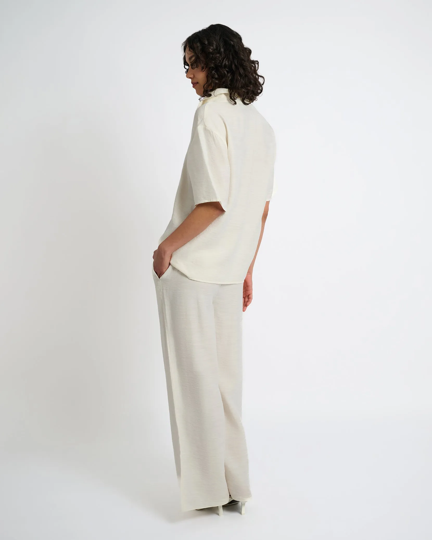 Crinkle Wide Leg Drawstring Pant sold by Onia product image thumbnail 5