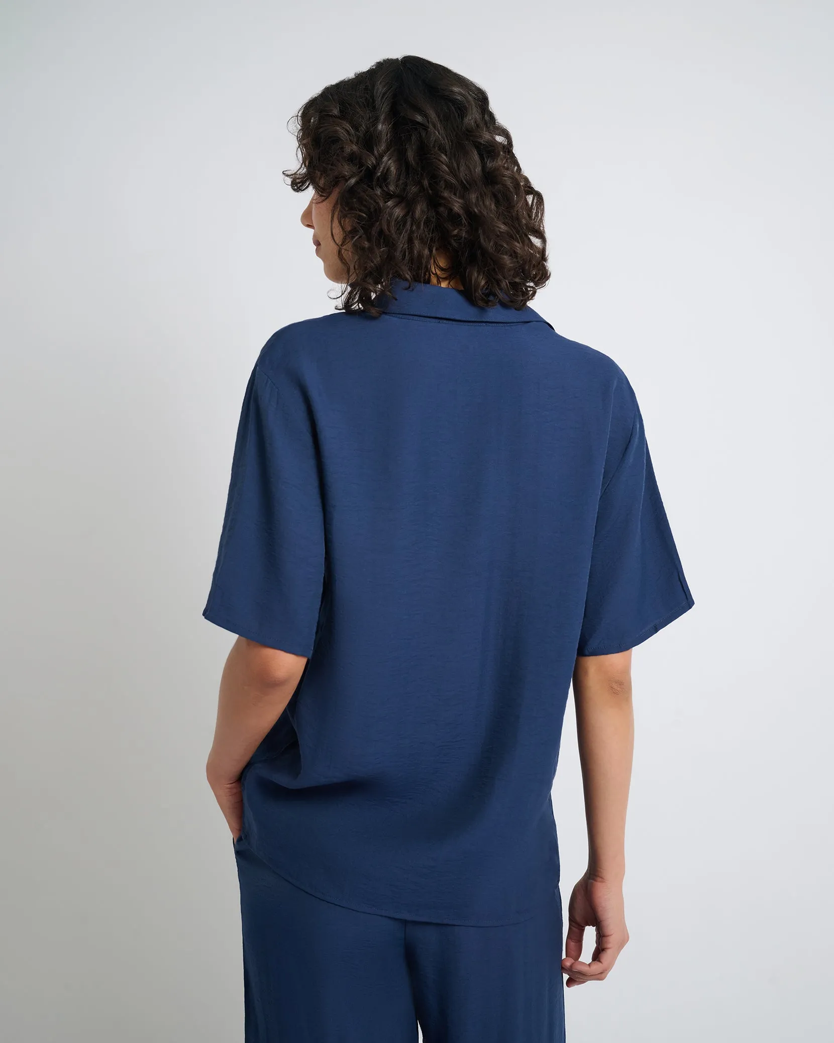 Crinkle Oversized Short Sleeve Button Up Shirt sold by Onia product image thumbnail 5