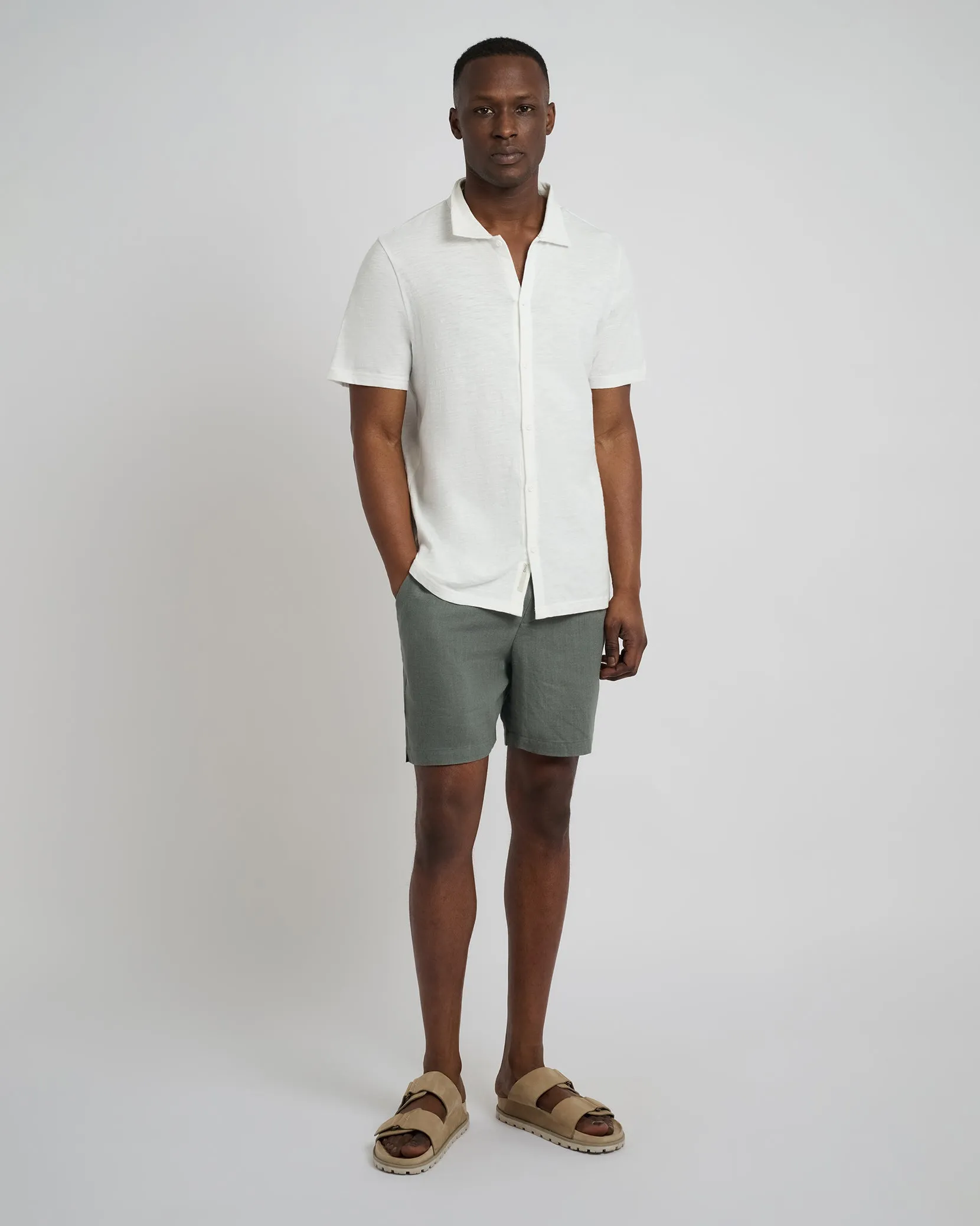 Slub Short Sleeve Button-up Shirt sold by Onia product image thumbnail 3
