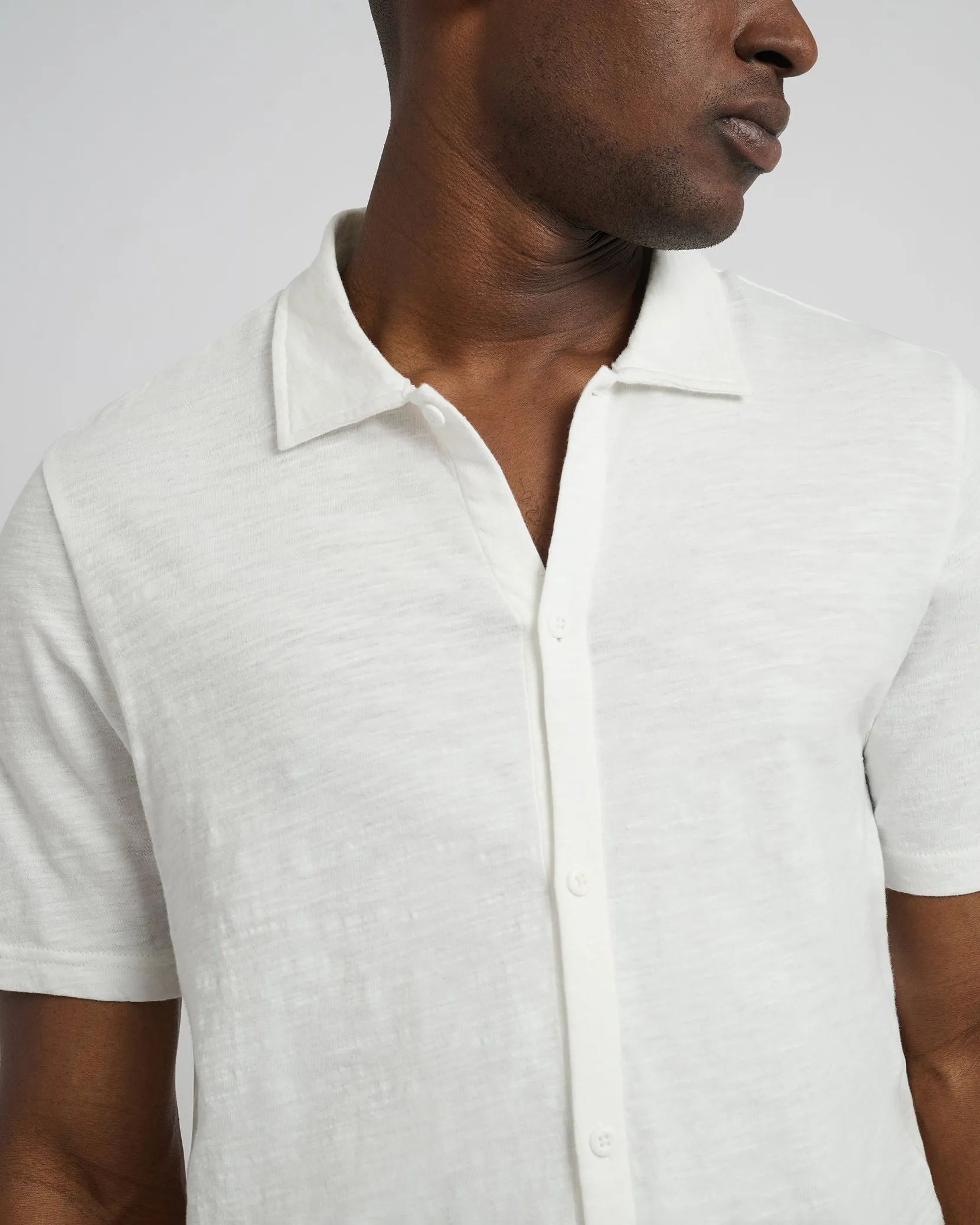 Slub Short Sleeve Button-up Shirt sold by Onia product image thumbnail 4