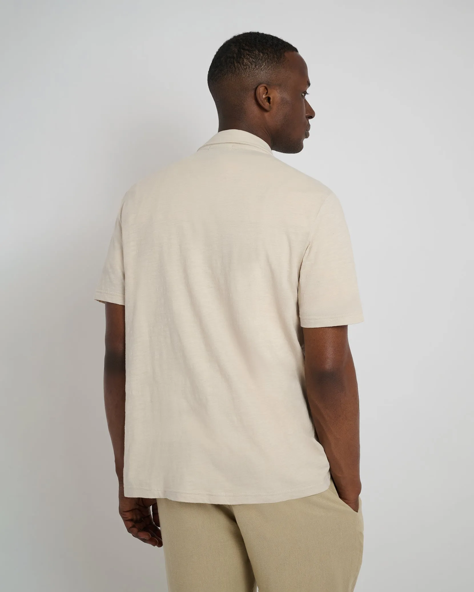 Slub Short Sleeve Button-up Shirt sold by Onia product image thumbnail 4