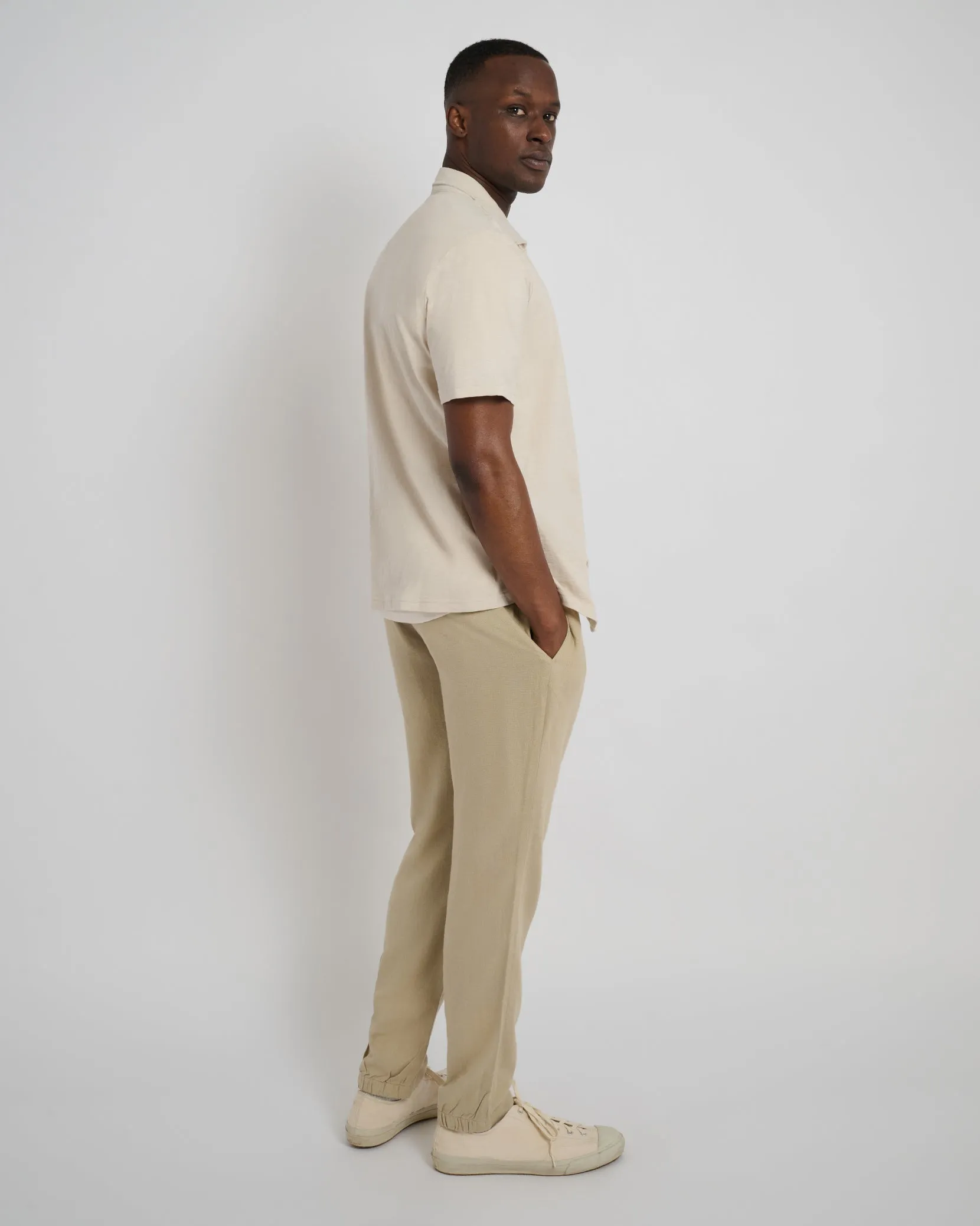 Slub Short Sleeve Button-up Shirt sold by Onia product image thumbnail 5