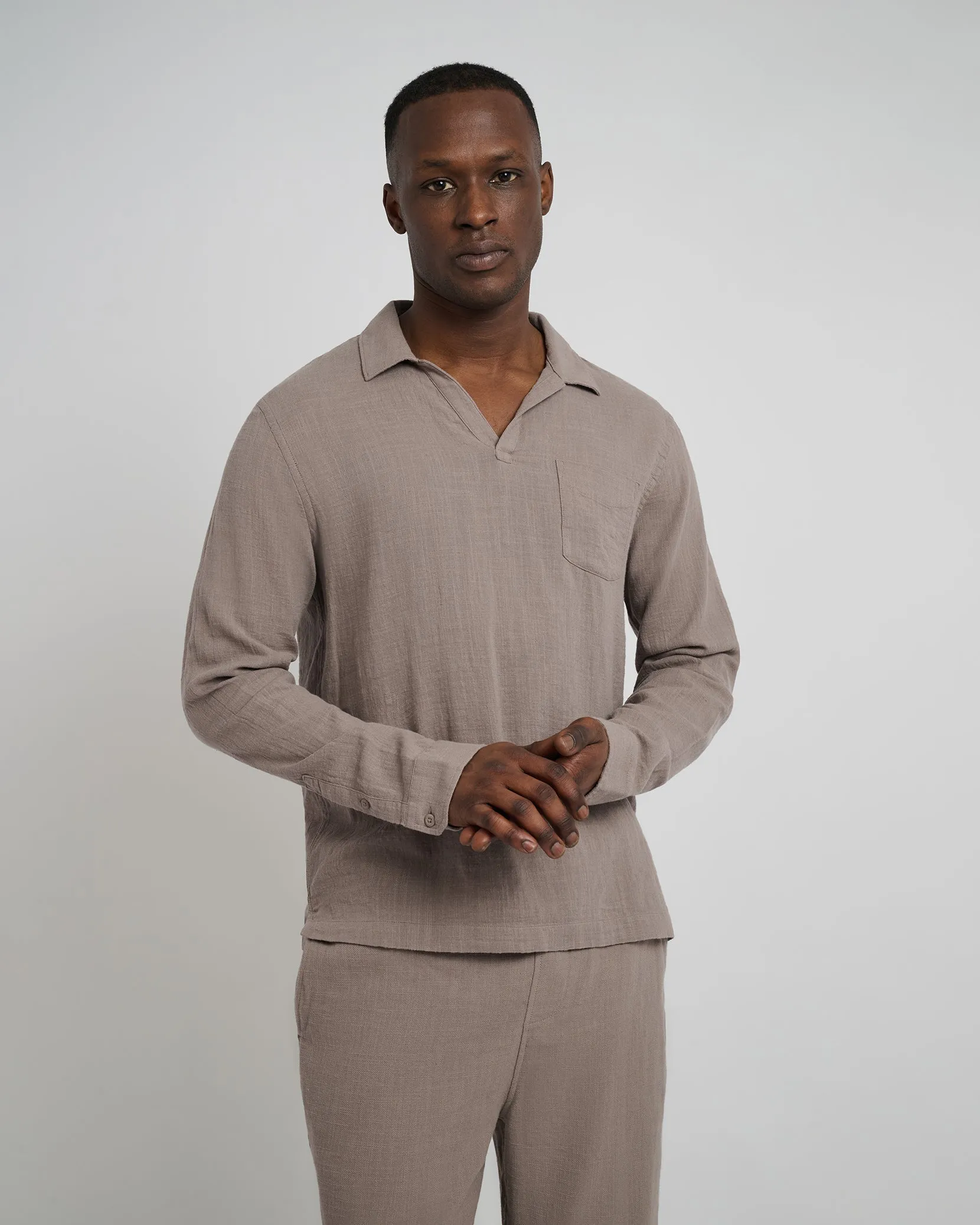 Gauze Popover Shirt sold by Onia