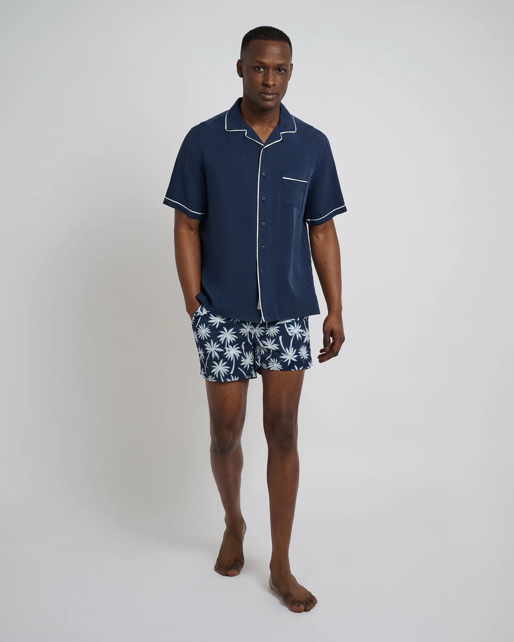 Piped Tencel Convertible Vacation Shirt sold by Onia product image thumbnail 3