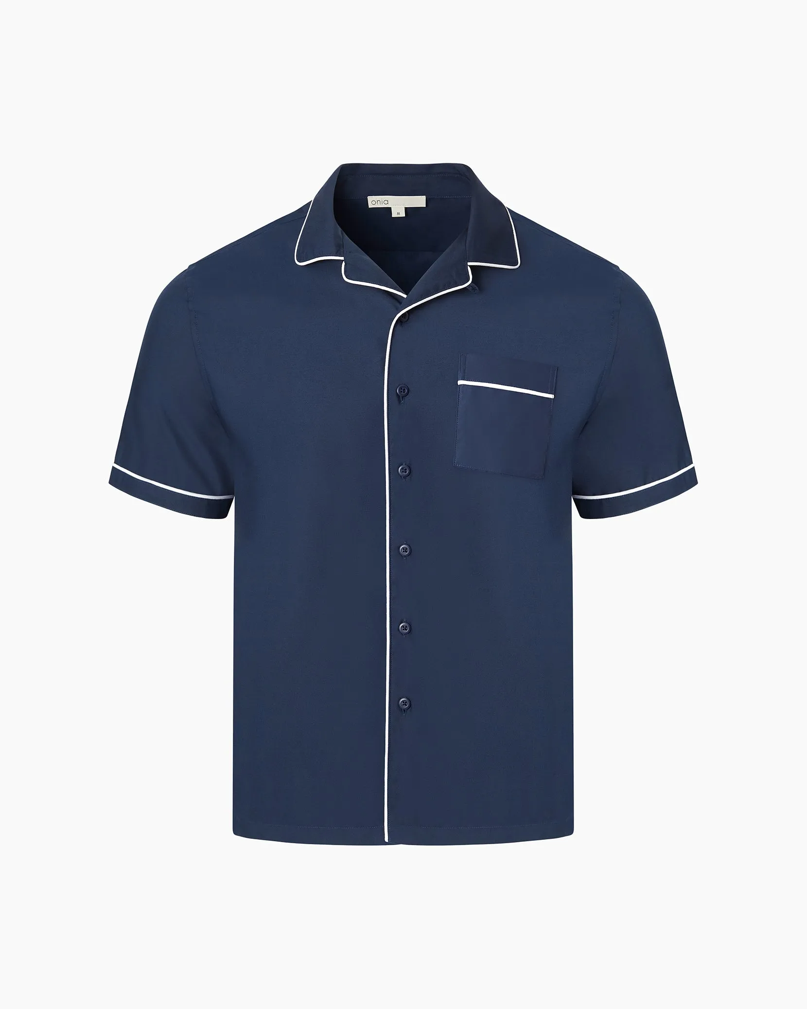 Piped Tencel Convertible Vacation Shirt sold by Onia product image thumbnail 2