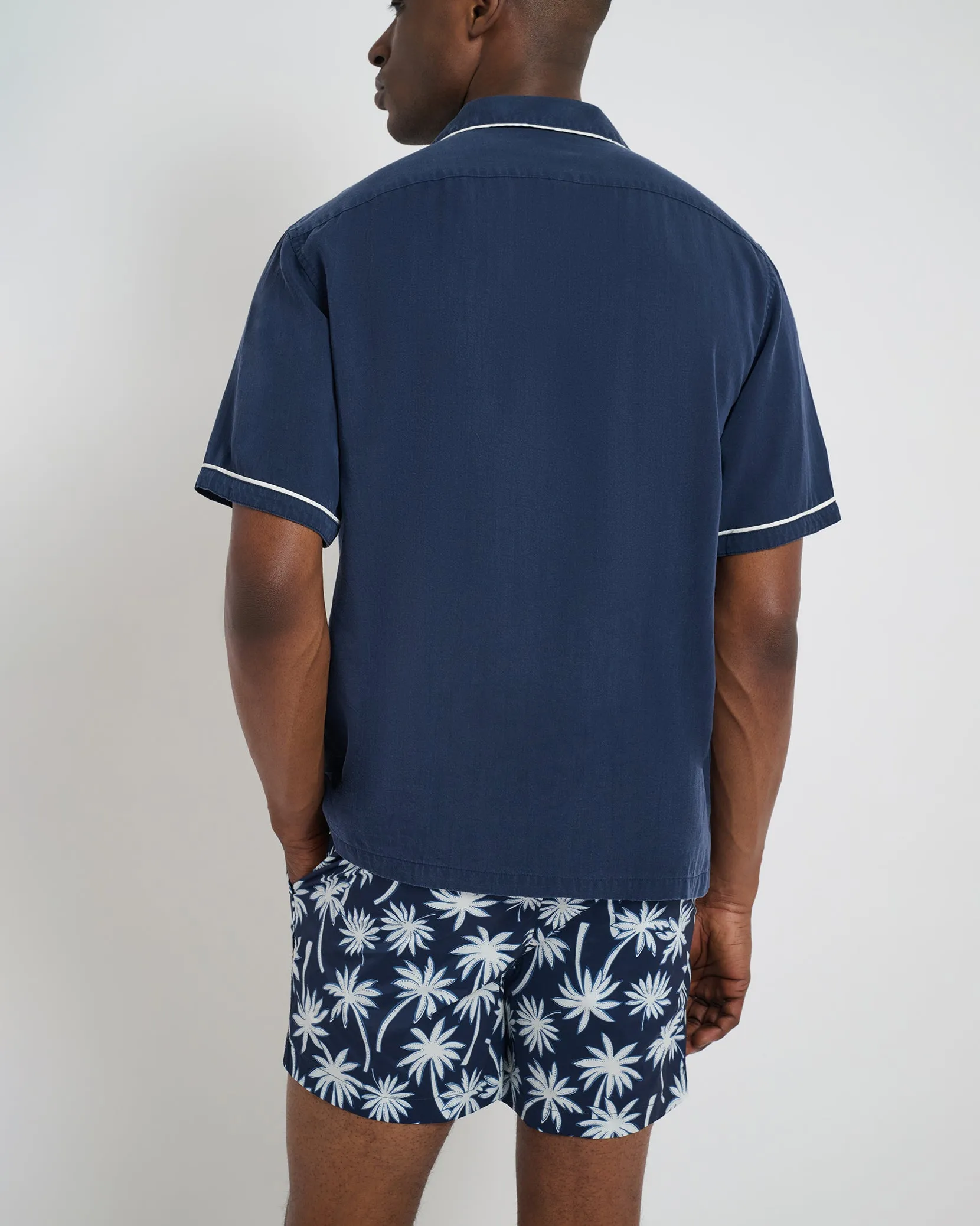 Piped Tencel Convertible Vacation Shirt sold by Onia product image thumbnail 5