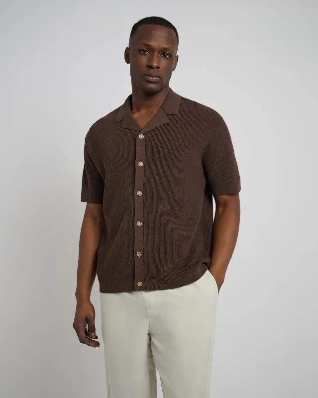 Cotton Linen Knit Camp Shirt sold by Onia
