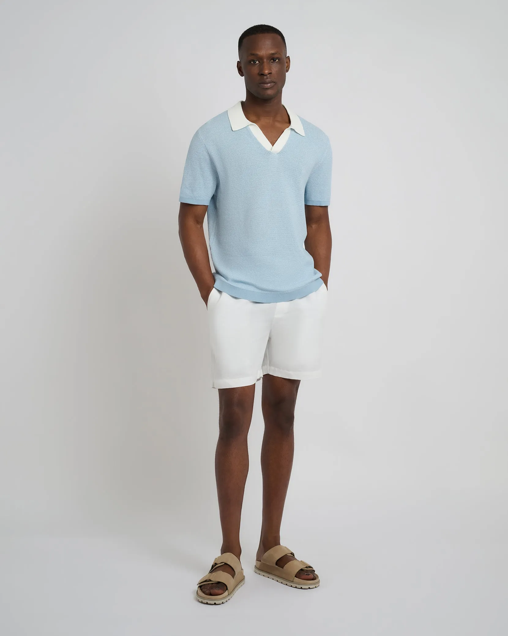 Cotton Textured Johnny Collar Polo sold by Onia product image thumbnail 3