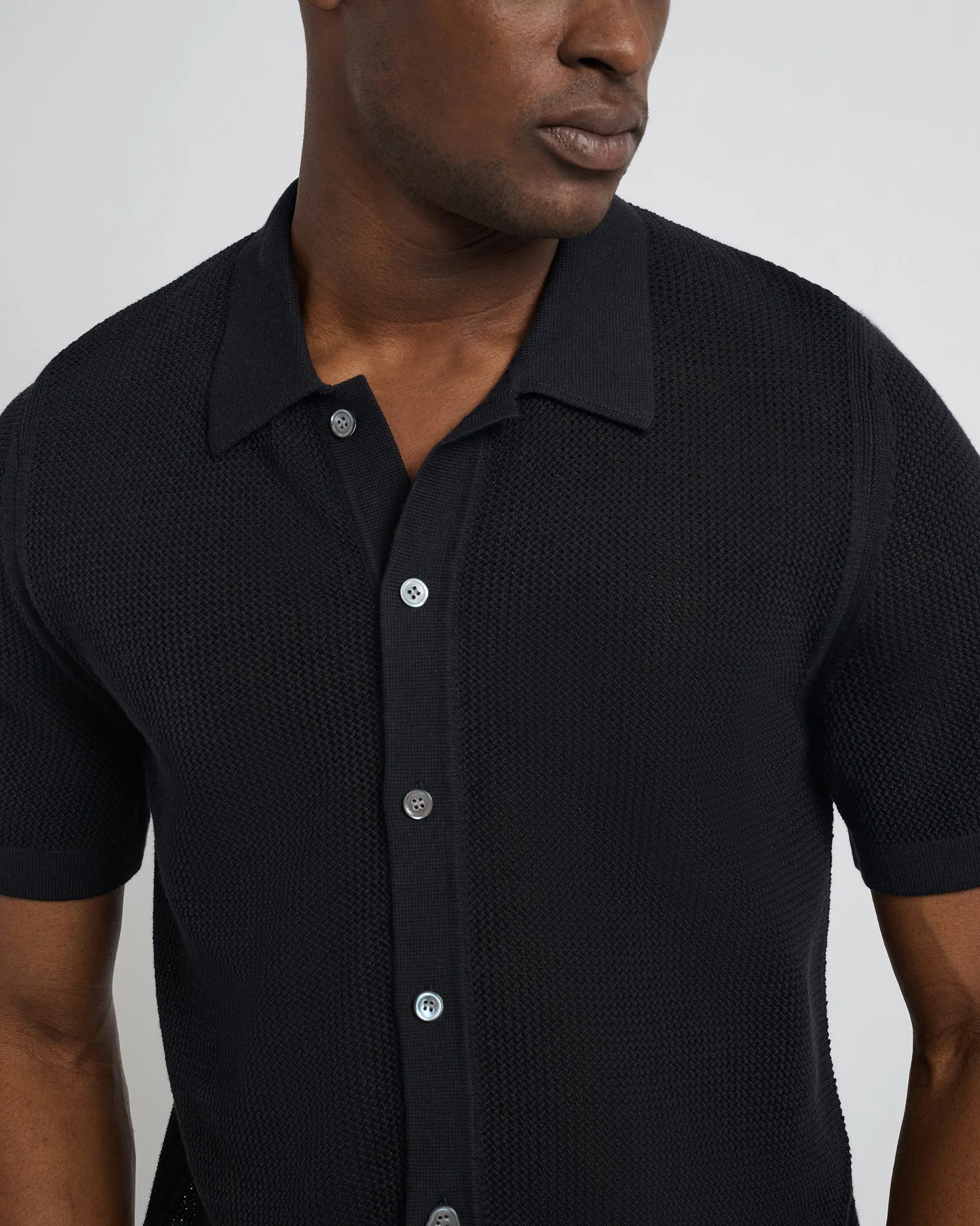 Crochet Knit Button Up Shirt sold by Onia product image thumbnail 3