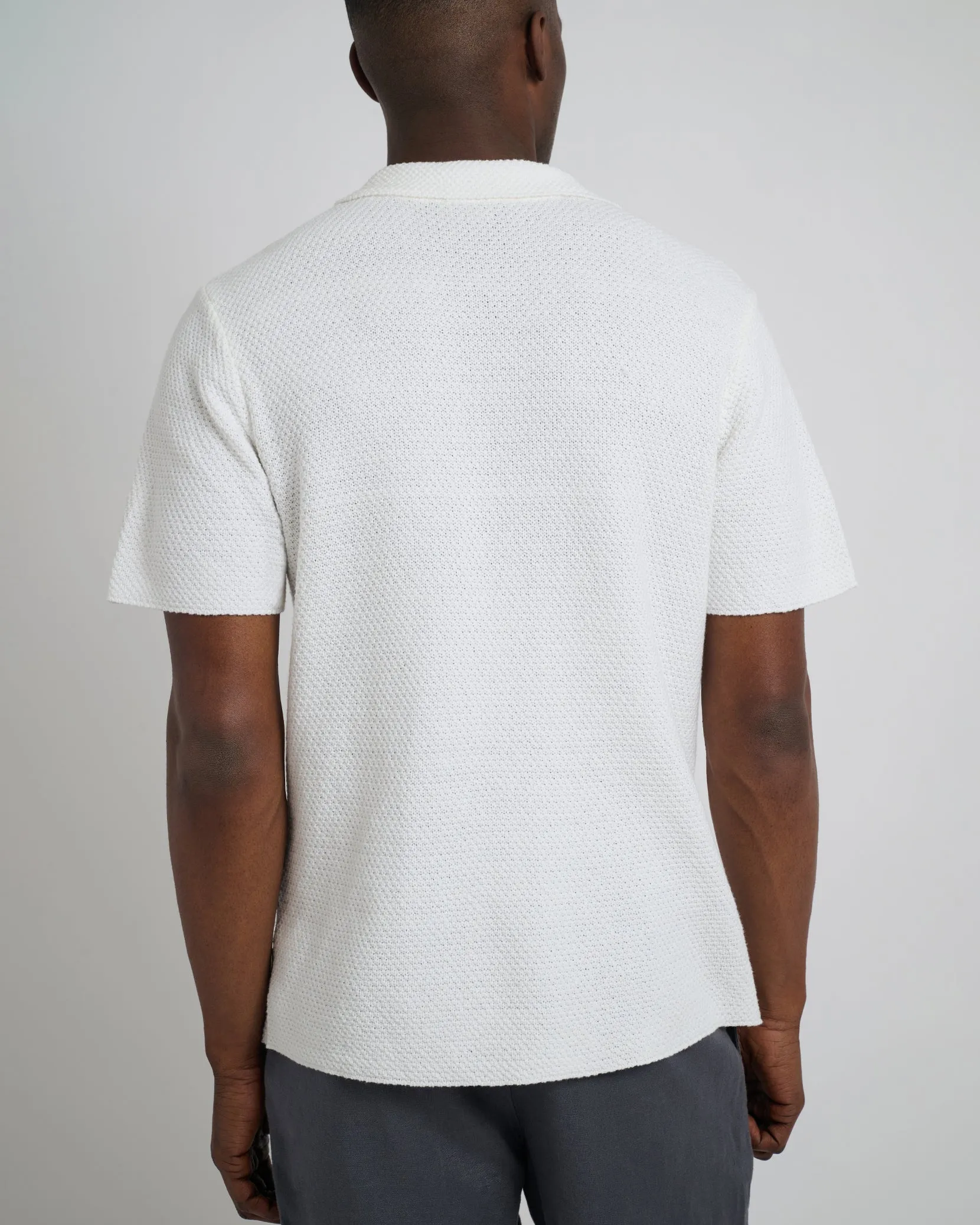 Cotton Crochet Johnny Collar Polo sold by Onia product image thumbnail 5