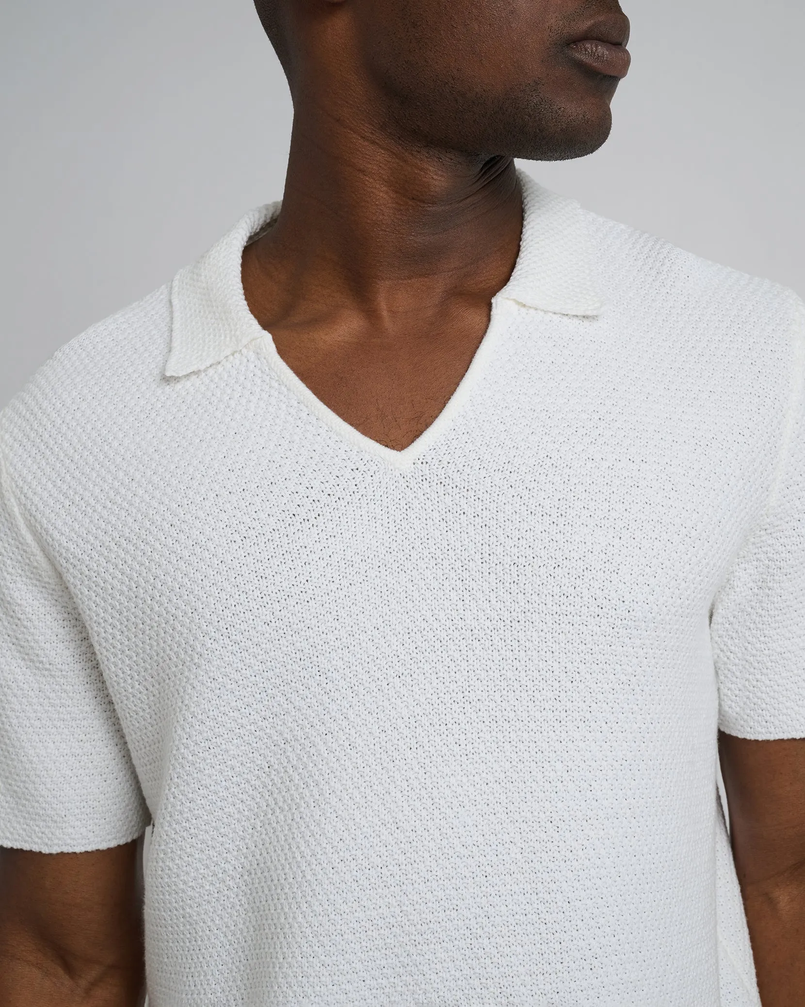 Cotton Crochet Johnny Collar Polo sold by Onia product image thumbnail 4