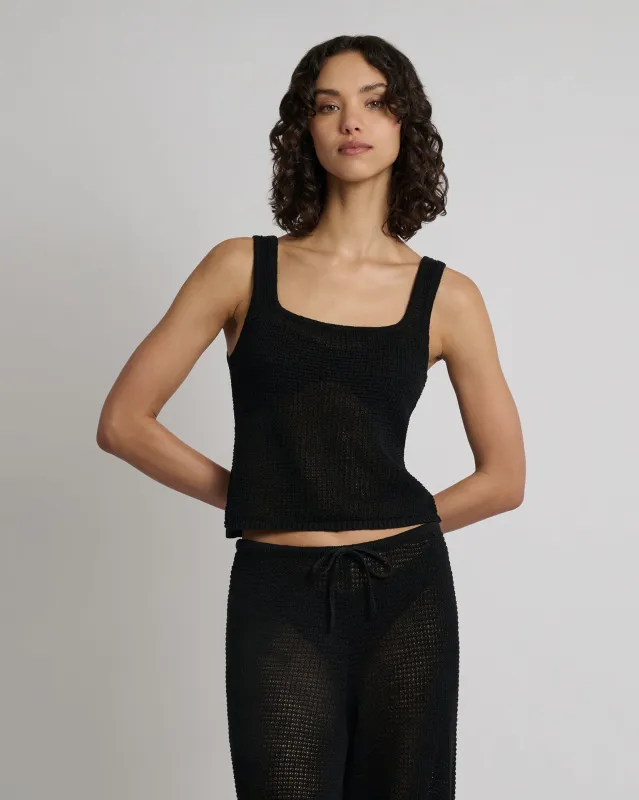 Linen Knit Square Neck Tank sold by Onia