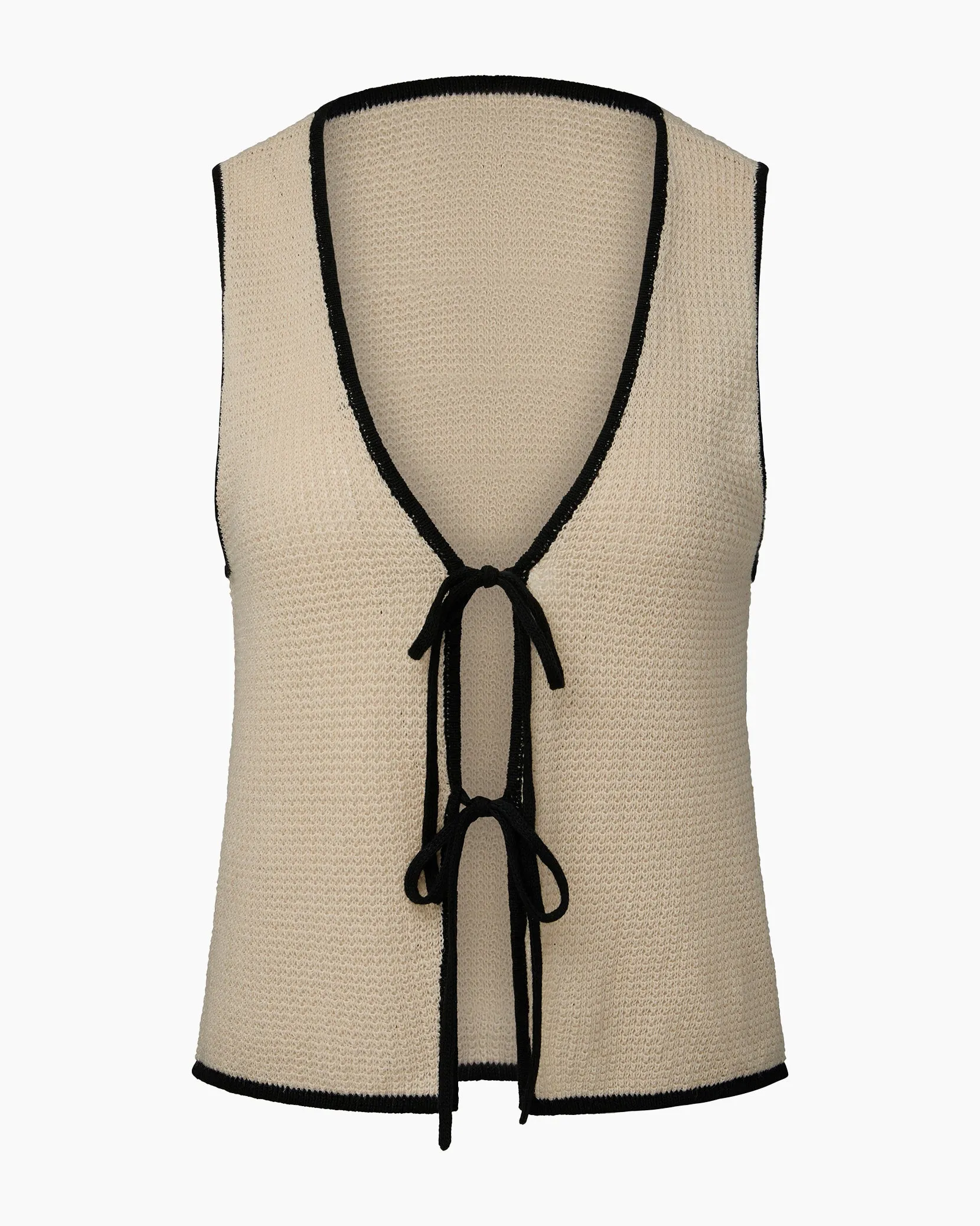 Linen Knit Tie Front Tank Top sold by Onia product image thumbnail 2