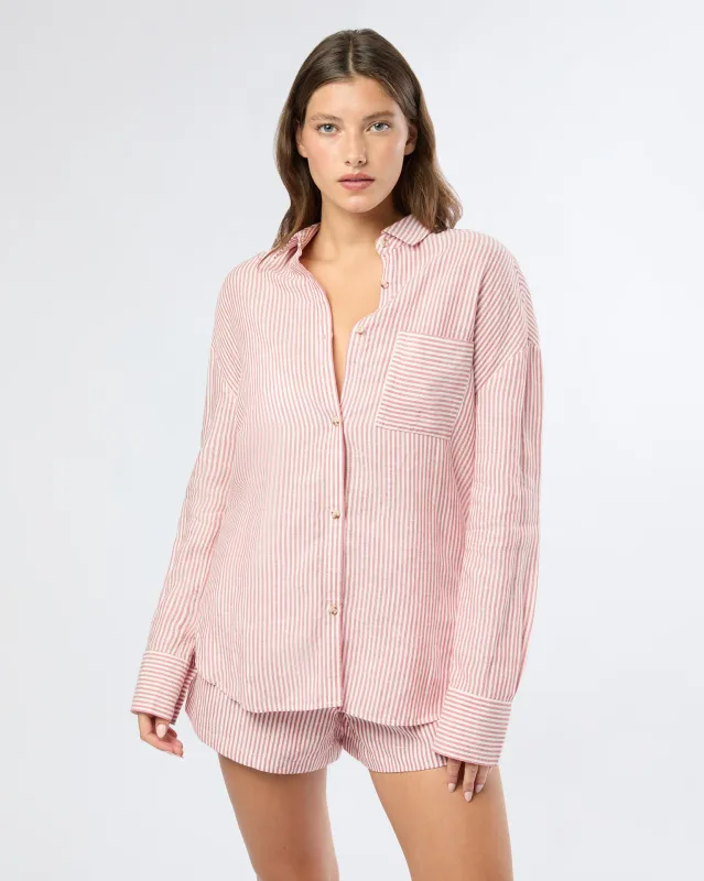 Air Linen Boyfriend Shirt sold by Onia