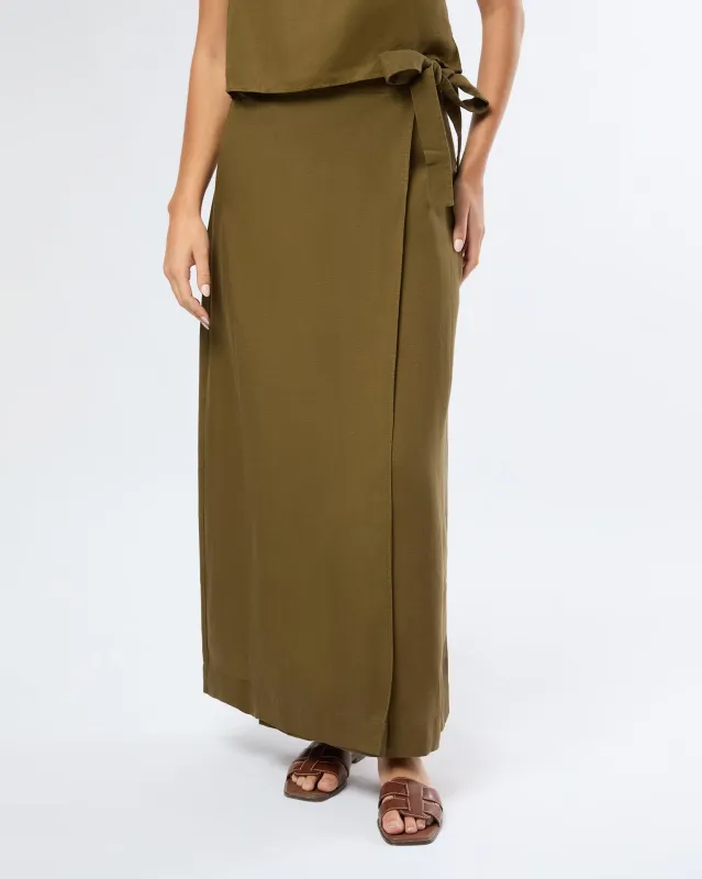 Air Linen Maxi Wrap Skirt sold by Onia