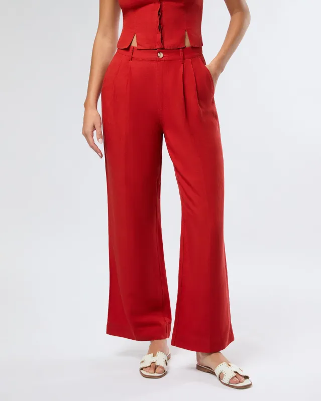 Air Linen Pleated Trouser sold by Onia