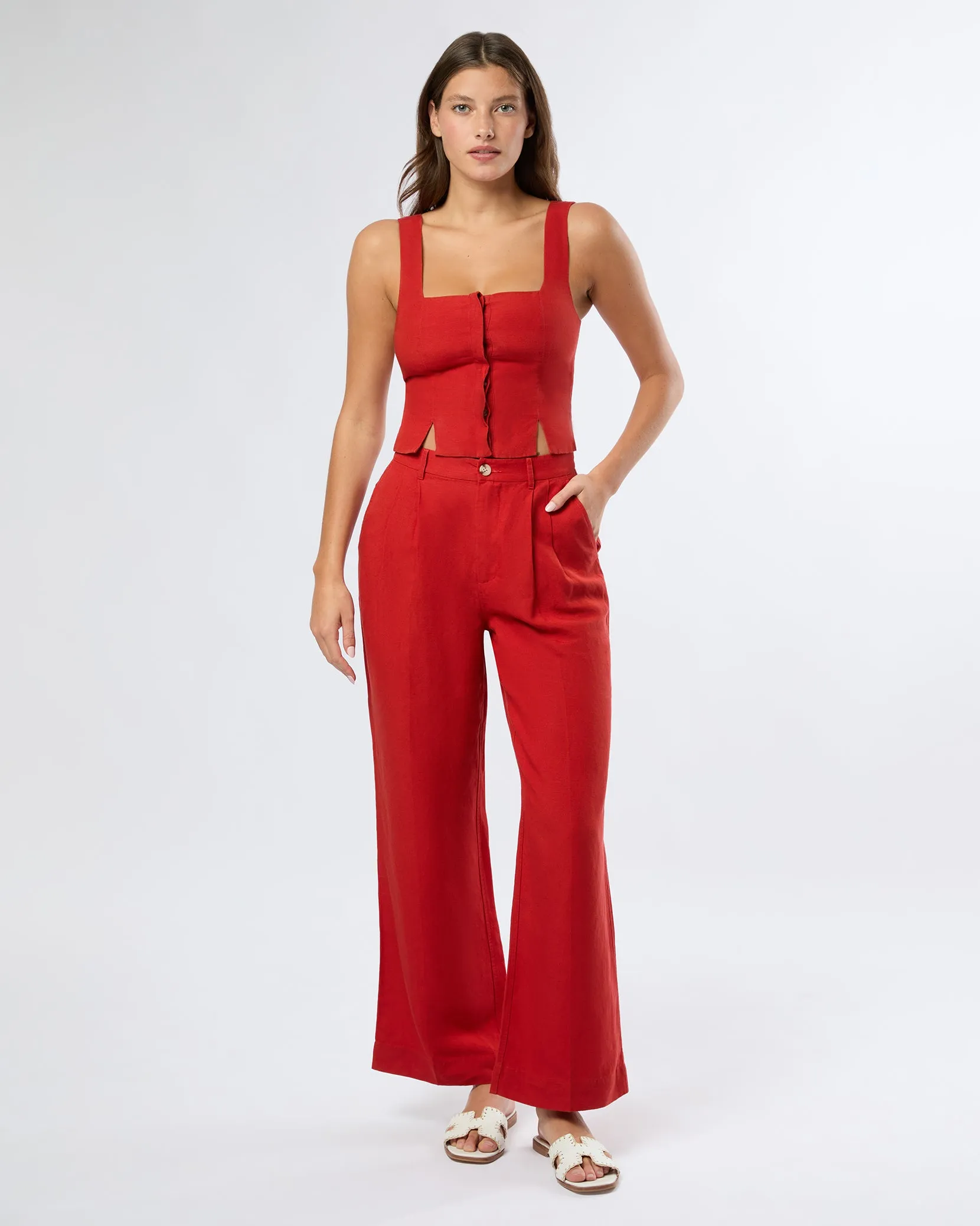 Air Linen Pleated Trouser sold by Onia product image thumbnail 3