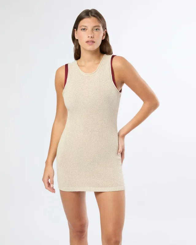 Linen Knit Scoop Back Mini Dress sold by Onia