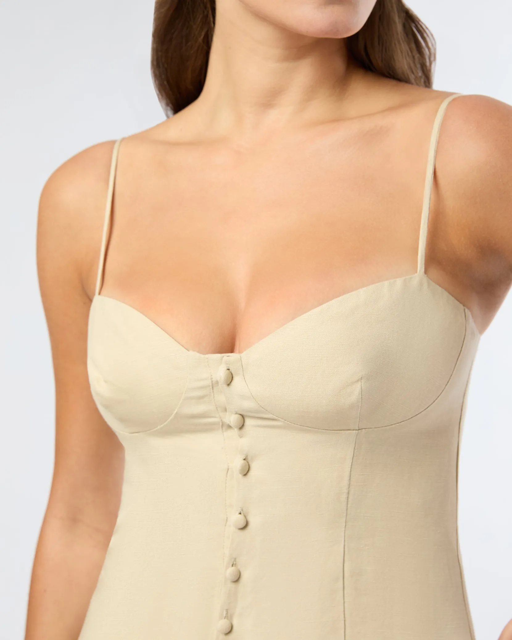 Air Linen Corset Midi Dress sold by Onia product image thumbnail 4