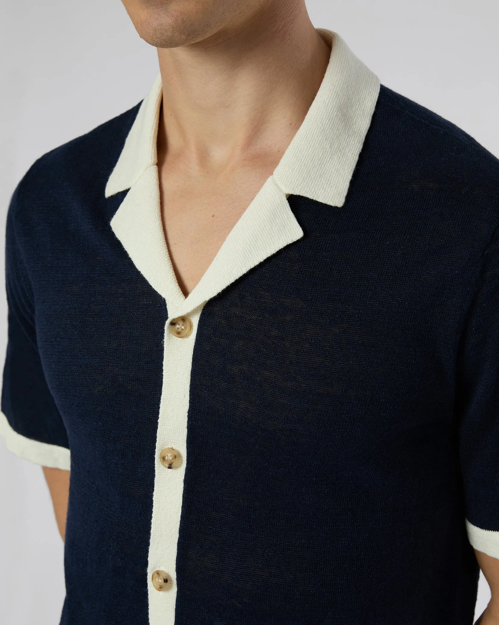 Linen Knit Camp Shirt sold by Onia product image thumbnail 4
