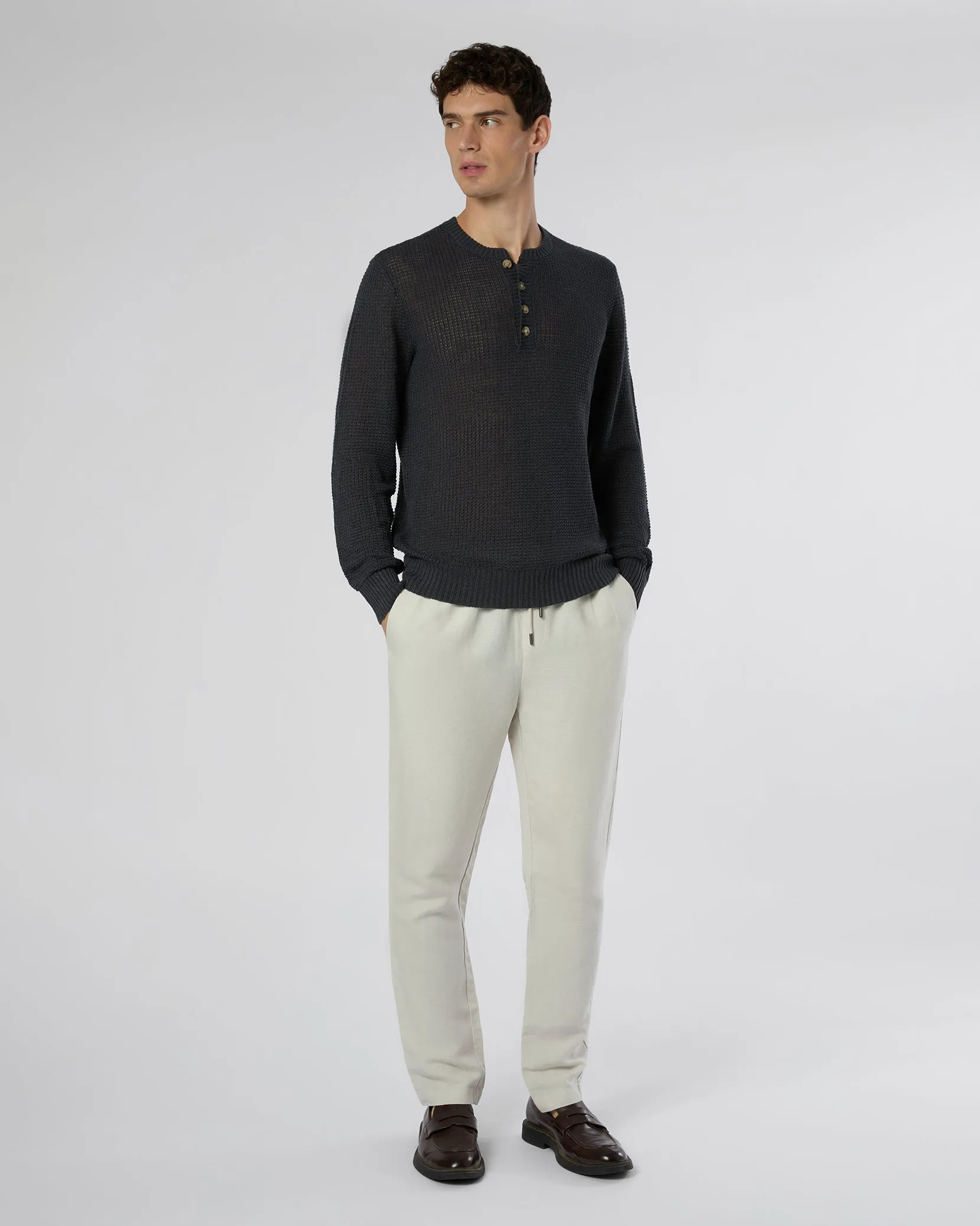 Linen Henley Sweater sold by Onia product image thumbnail 4