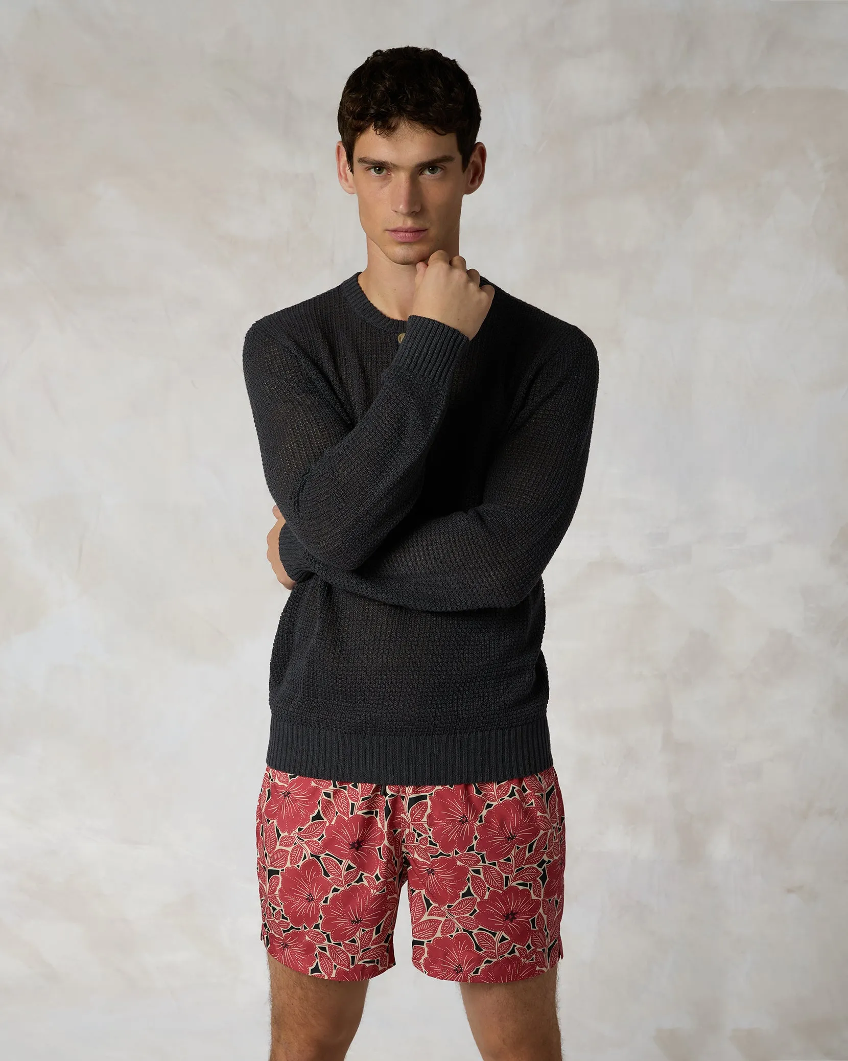 Linen Henley Sweater sold by Onia product image thumbnail 3