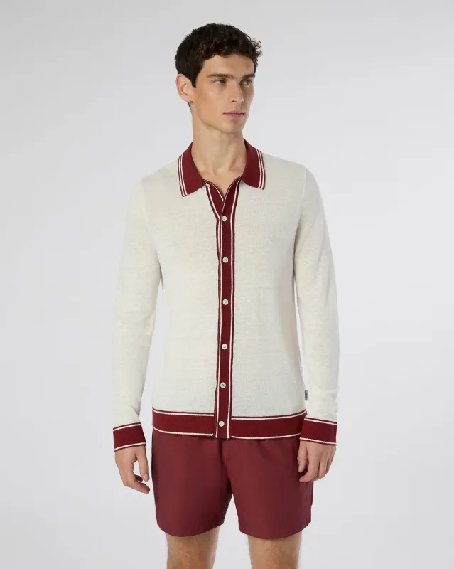 Linen Long Sleeve Sweater Polo sold by Onia