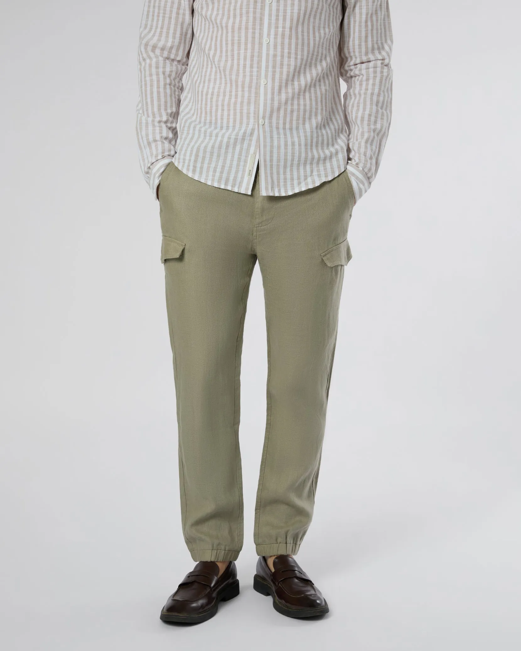 Linen Cargo Jogger sold by Onia