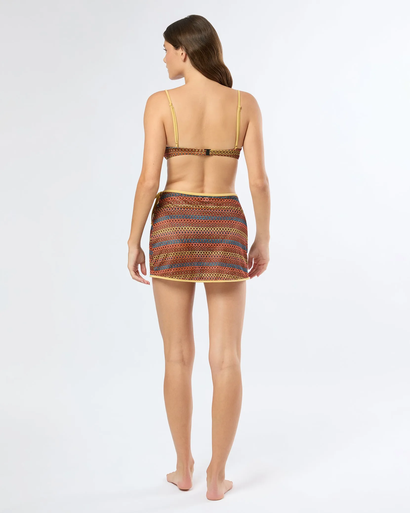 Crochet Mesh Mini Wrap Skirt sold by Onia product image thumbnail 5