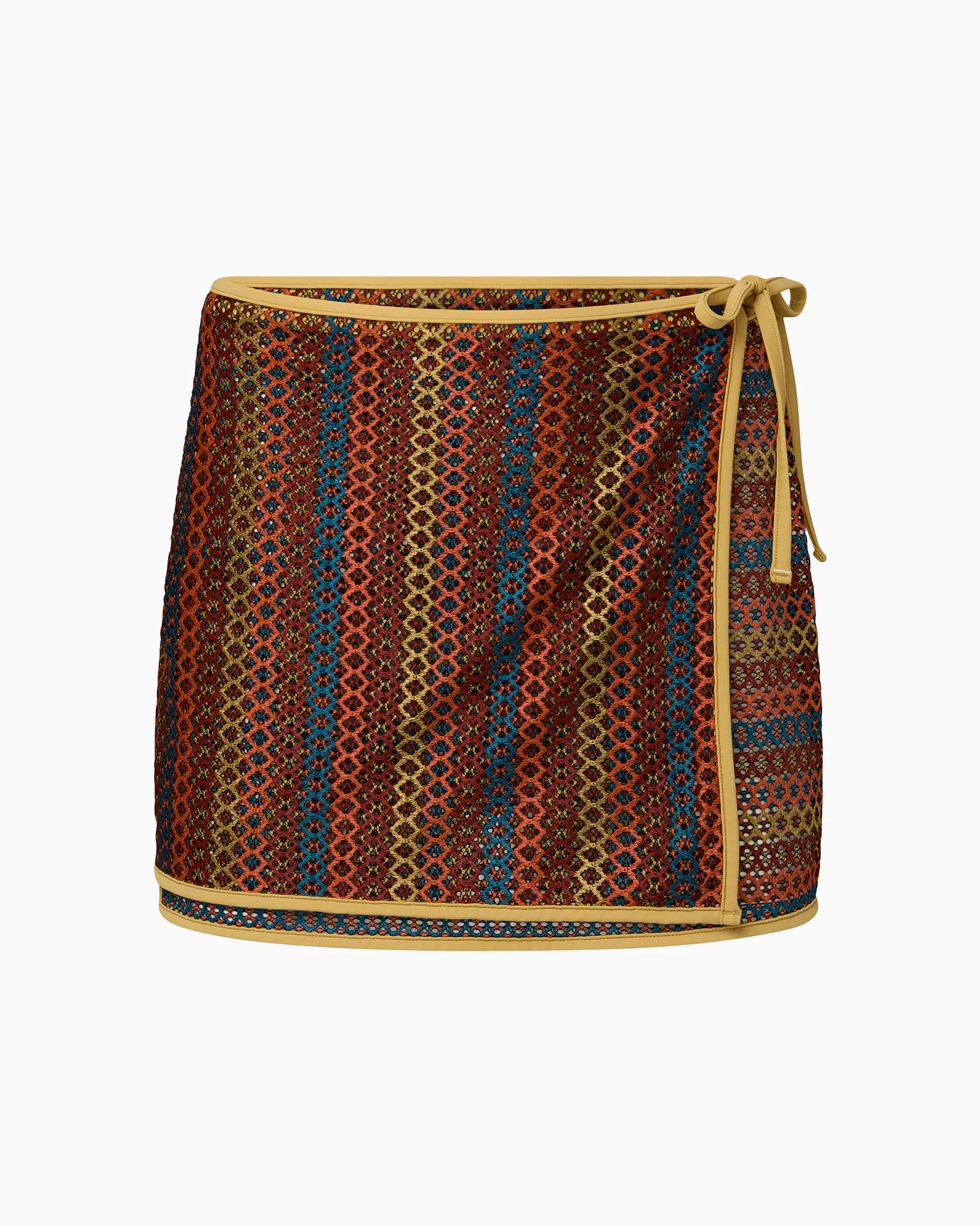 Crochet Mesh Mini Wrap Skirt sold by Onia product image thumbnail 2