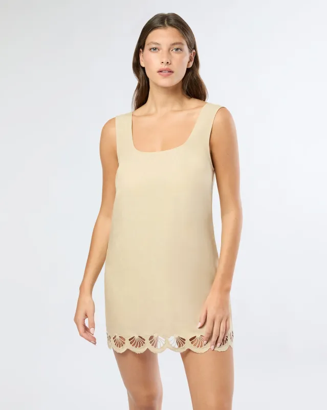 Air Linen Scallop Mini Dress sold by Onia