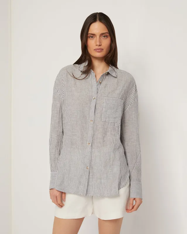Air Linen Boyfriend Shirt sold by Onia