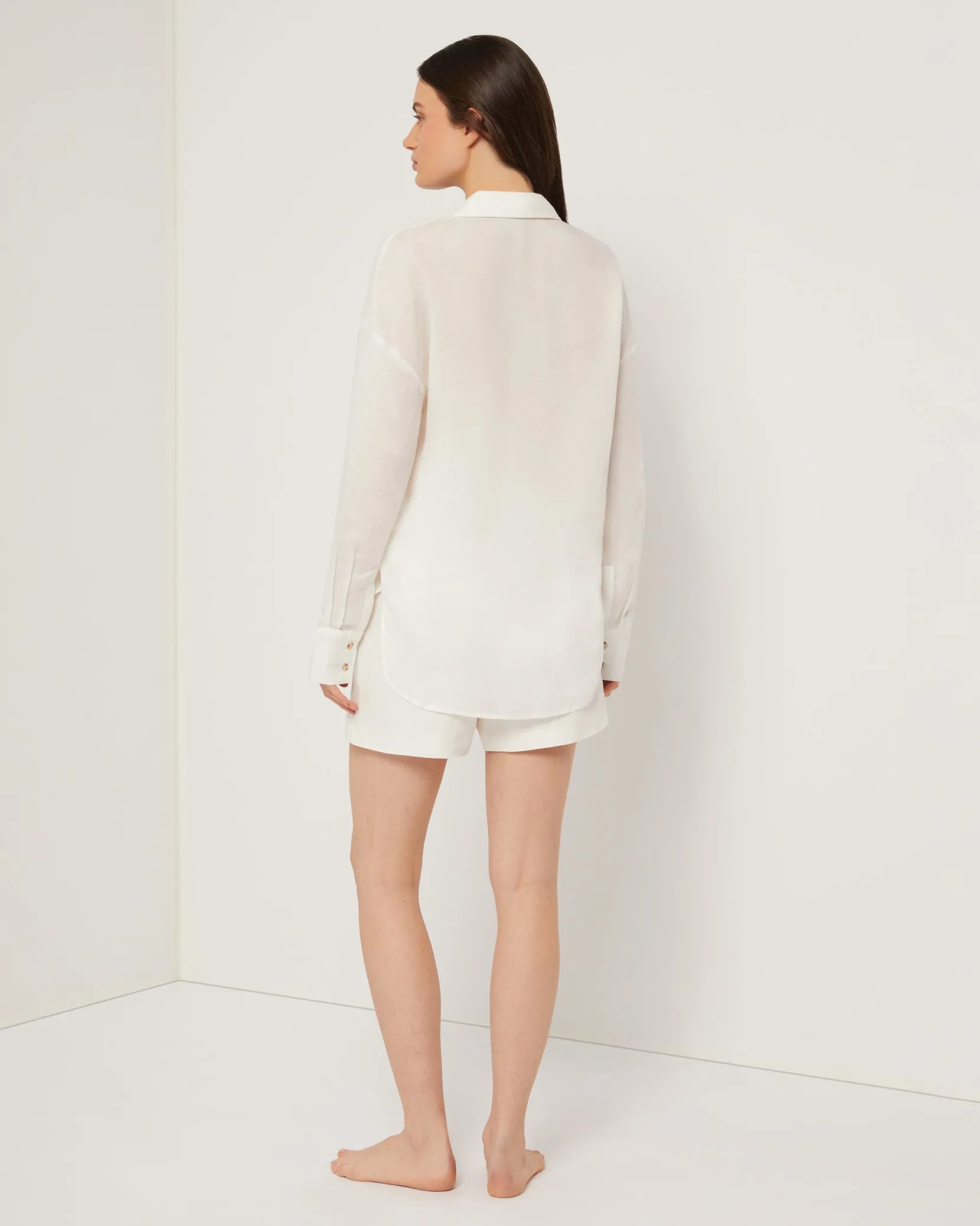 Air Linen Boyfriend Shirt sold by Onia product image thumbnail 5