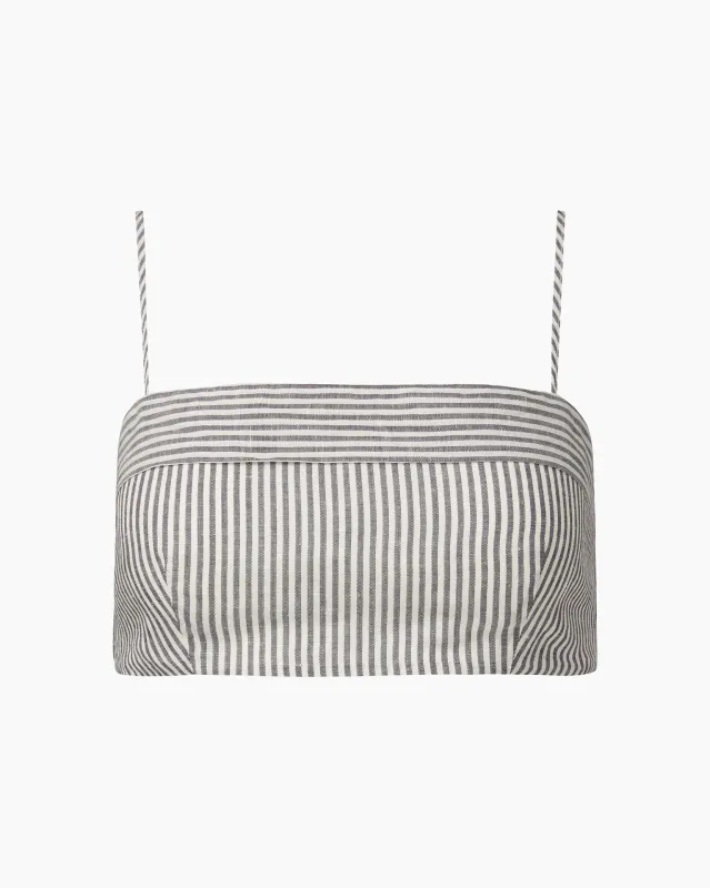 Air Linen Foldover Cropped Top sold by Onia