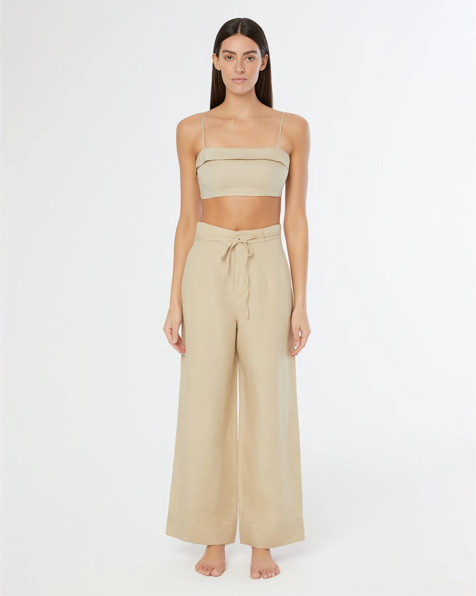 Air Linen Foldover Cropped Top sold by Onia product image thumbnail 3