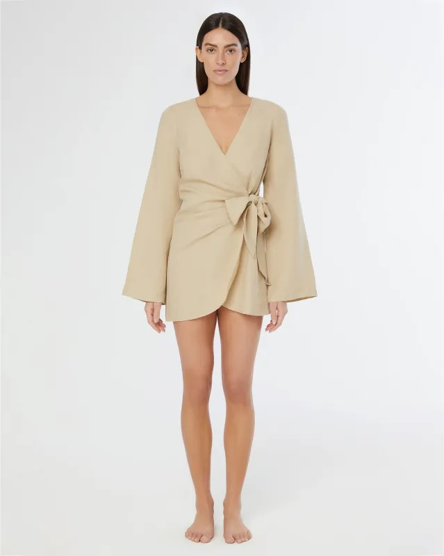 Air Linen Wrap Dress sold by Onia