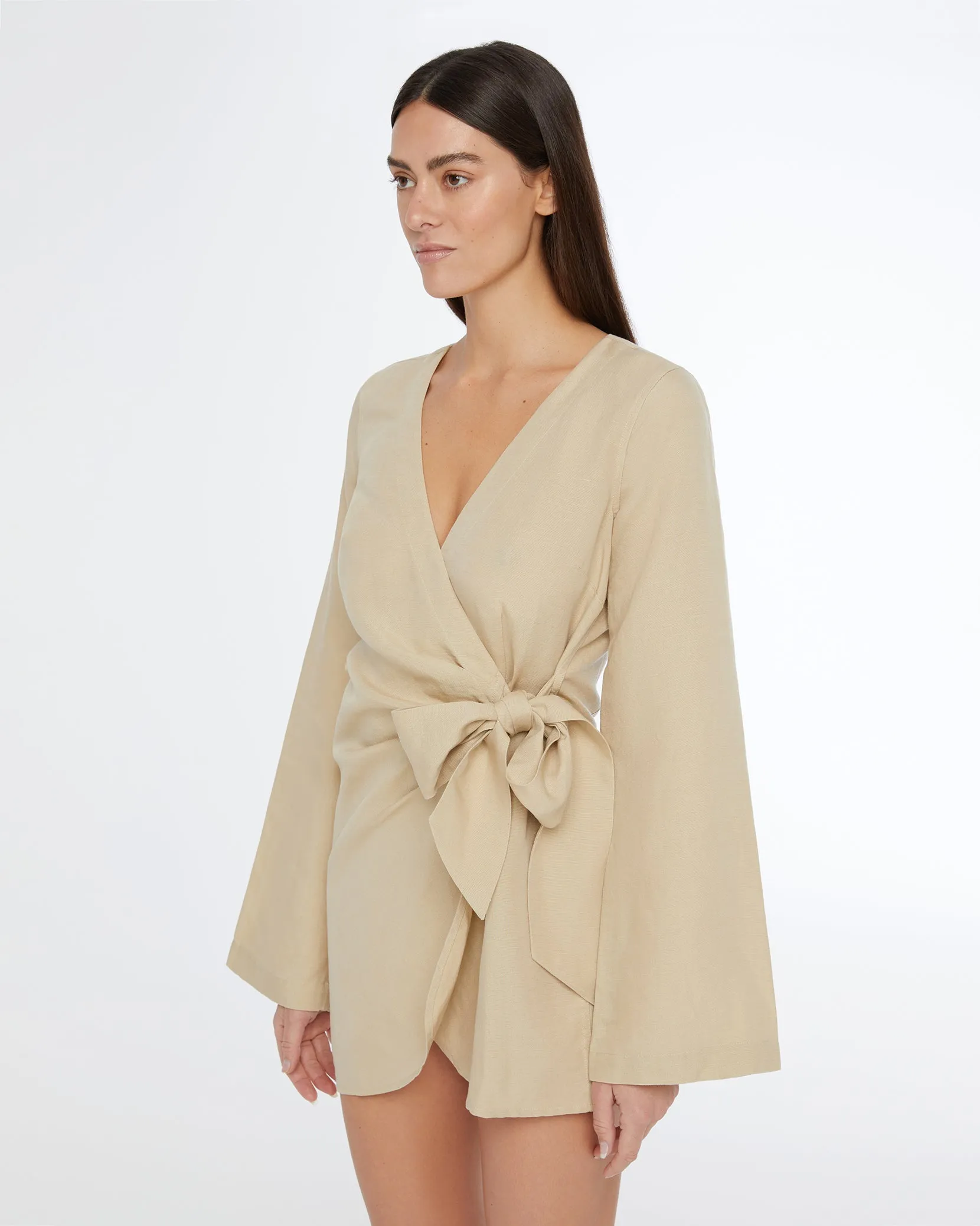 Air Linen Wrap Dress sold by Onia product image thumbnail 3