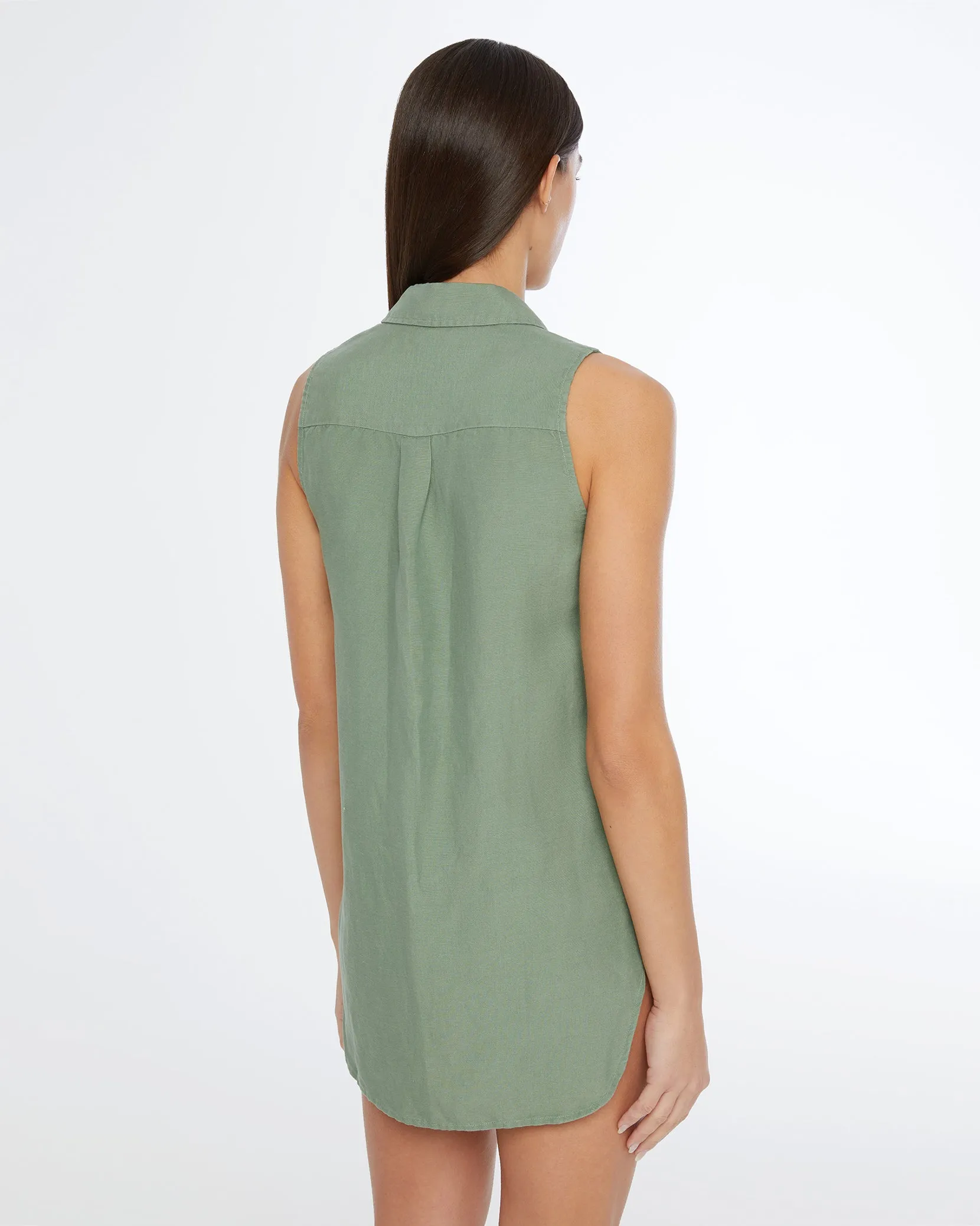 Air Linen Sleeveless Shirtdress sold by Onia product image thumbnail 4