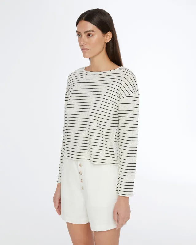 Linen Jersey Boatneck Top sold by Onia