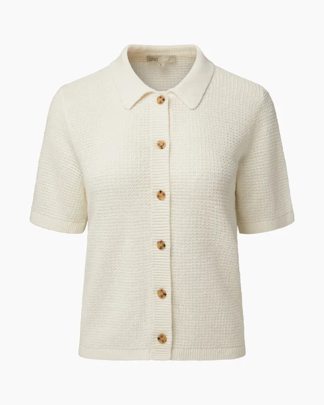 Linen Knit Button Up Shirt sold by Onia