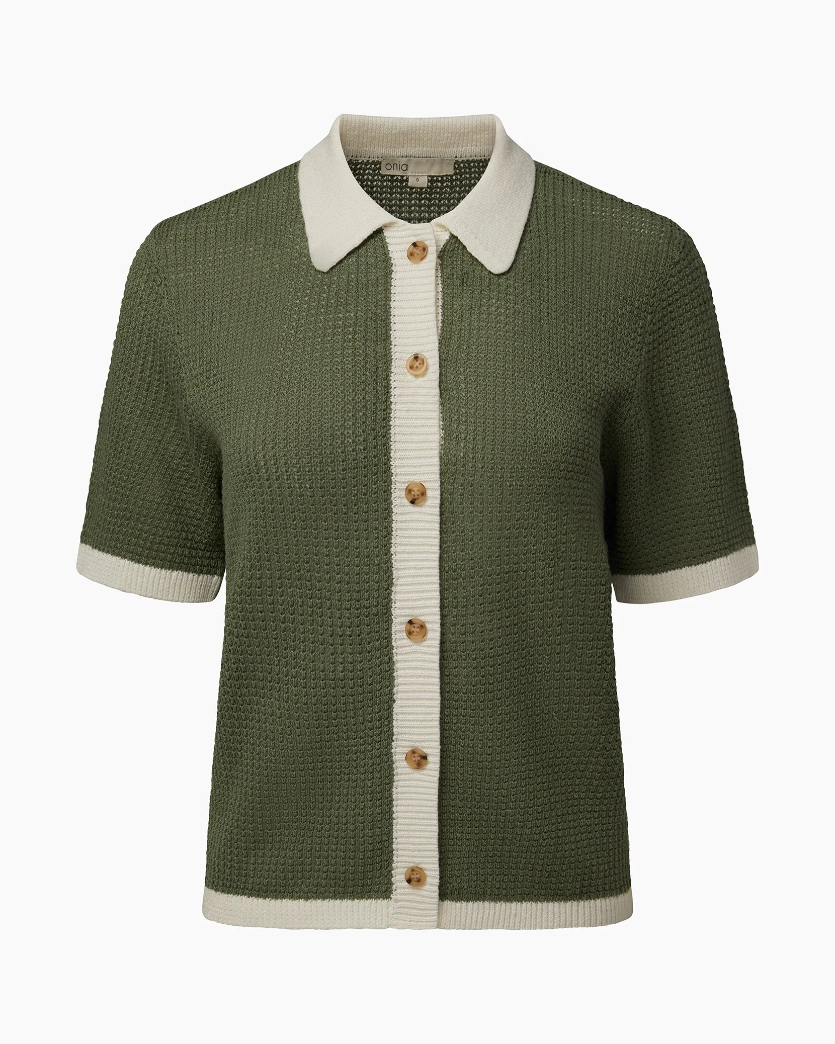 Linen Knit Button Up Shirt sold by Onia product image thumbnail 2